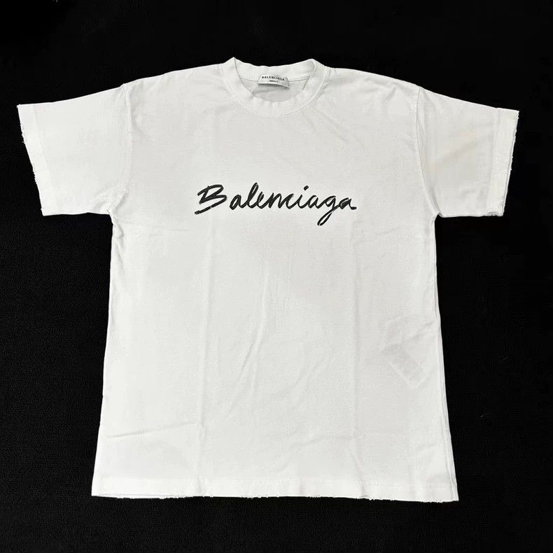 Balenciaga Balenciaga Short-sleeved shirt with handwritten white logo Size US S / EU 44-46 / 1 - 1 Thumbnail