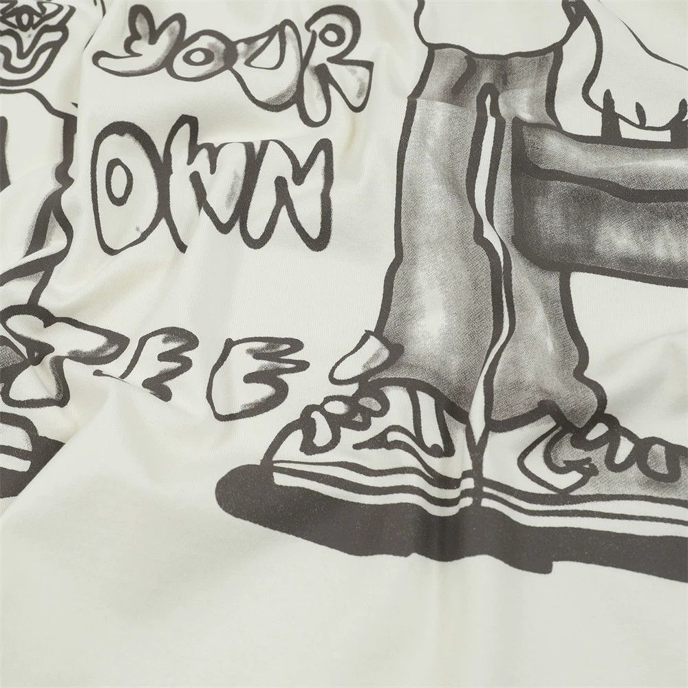 Vintage Hip-hop trendy loose casual cartoon graffiti print T-shirt Size US M / EU 48-50 / 2 - 4 Thumbnail