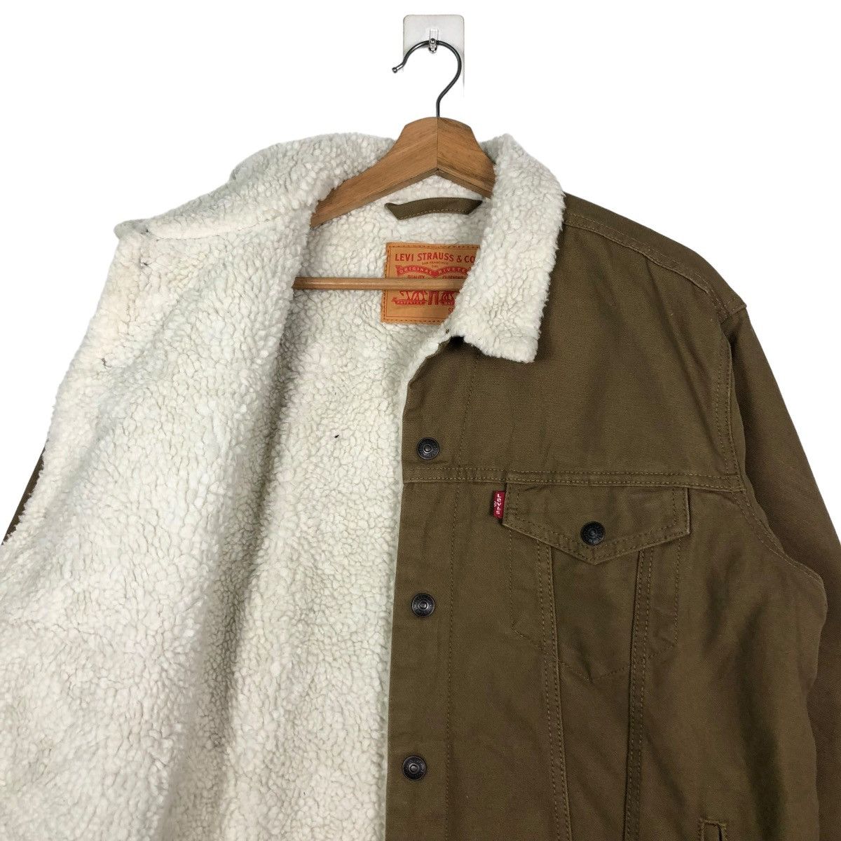 Levi's 🔥VINTAGE BIKER JACKET SHERPA LINING LEVI’S MULTI POCKETS Size US M / EU 48-50 / 2 - 12 Thumbnail