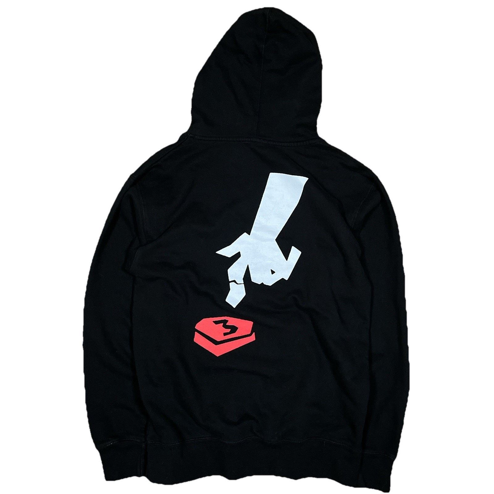 Gildan White Stripes Hardest Button to Button Black Hoodie Sweater Size US M / EU 48-50 / 2 - 1 Thumbnail