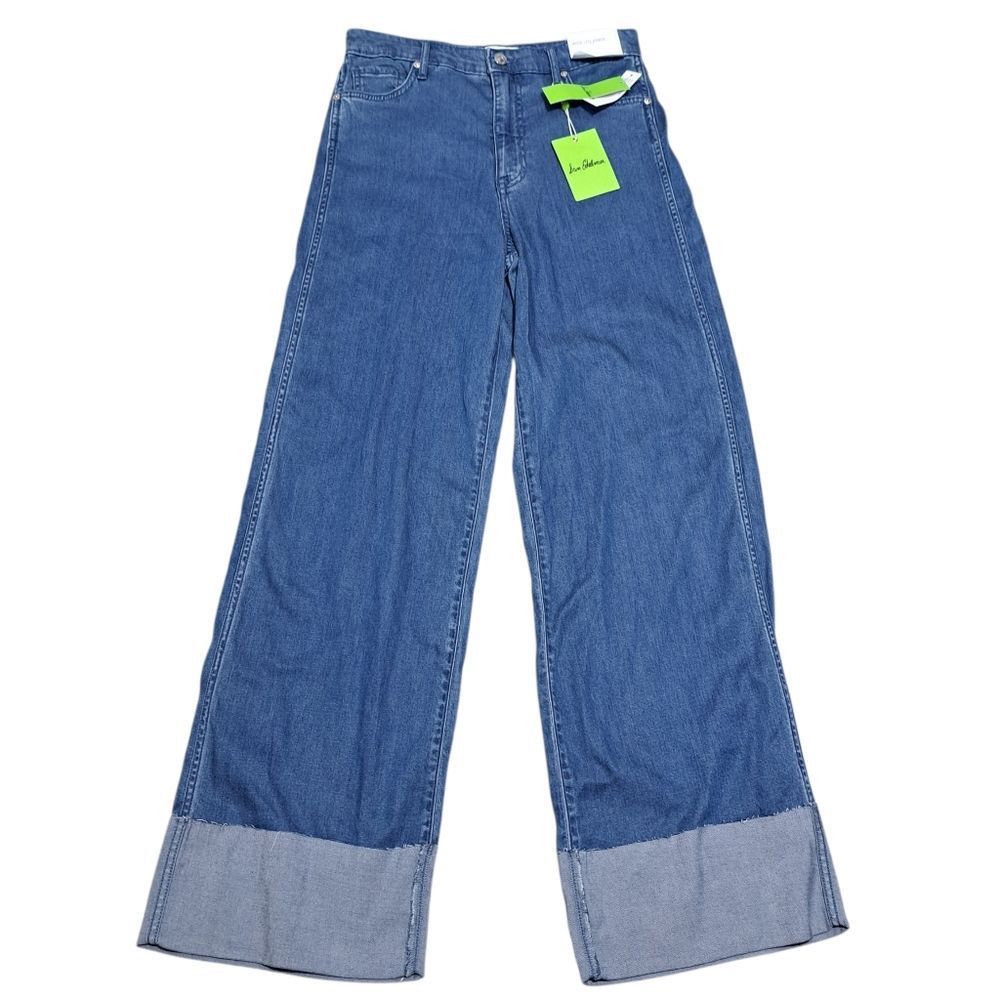 Sam Edelman Sam Edelman High Rise Cuffed Boho Wide Leg Denim Jeans Mysti Size 26" / US 2 / IT 38 - 2 Thumbnail