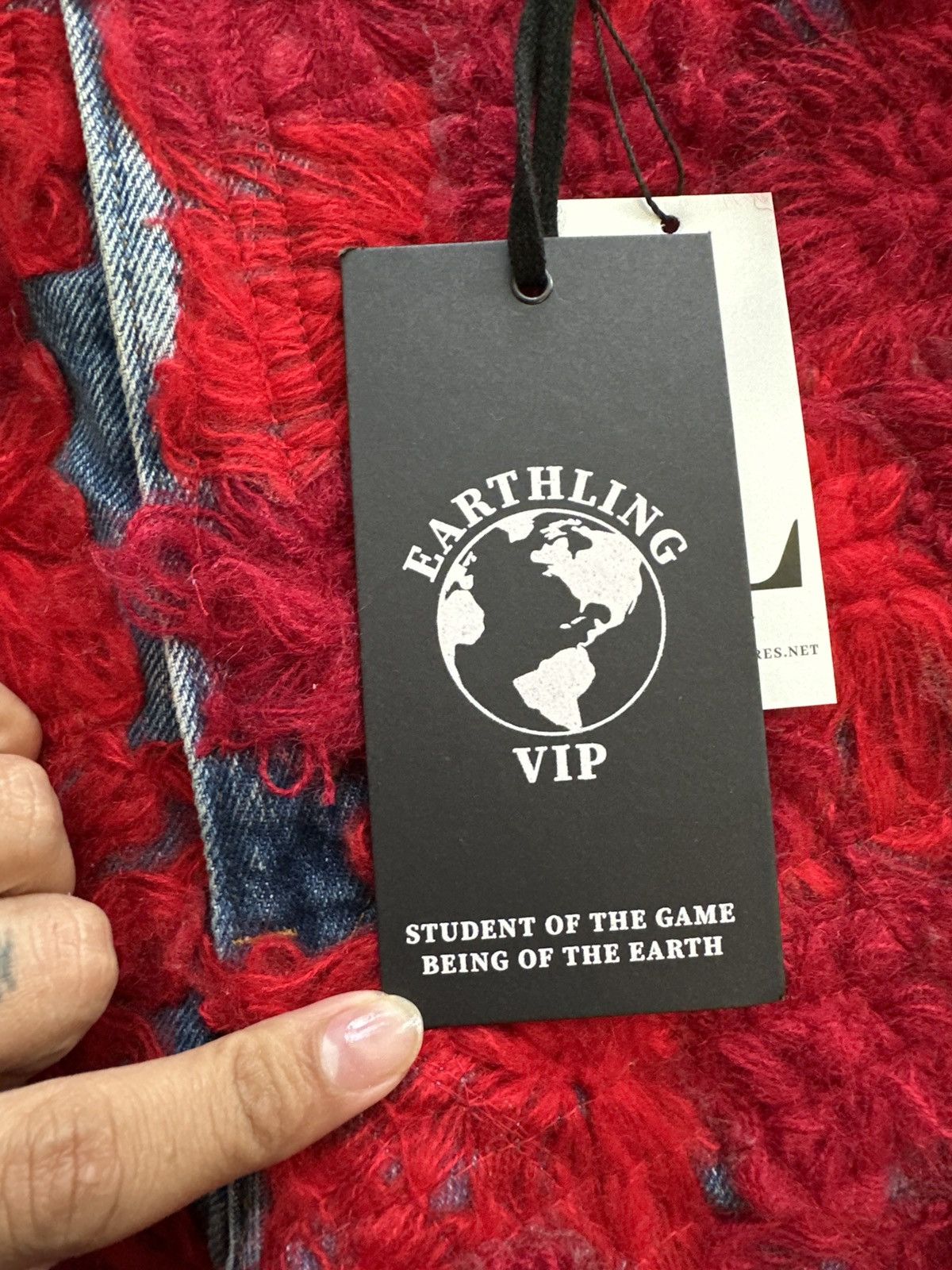 Earthling Earthling VIP Red Floral Distressed Denim – Size 36 Size US 36 / EU 52 - 8 Thumbnail