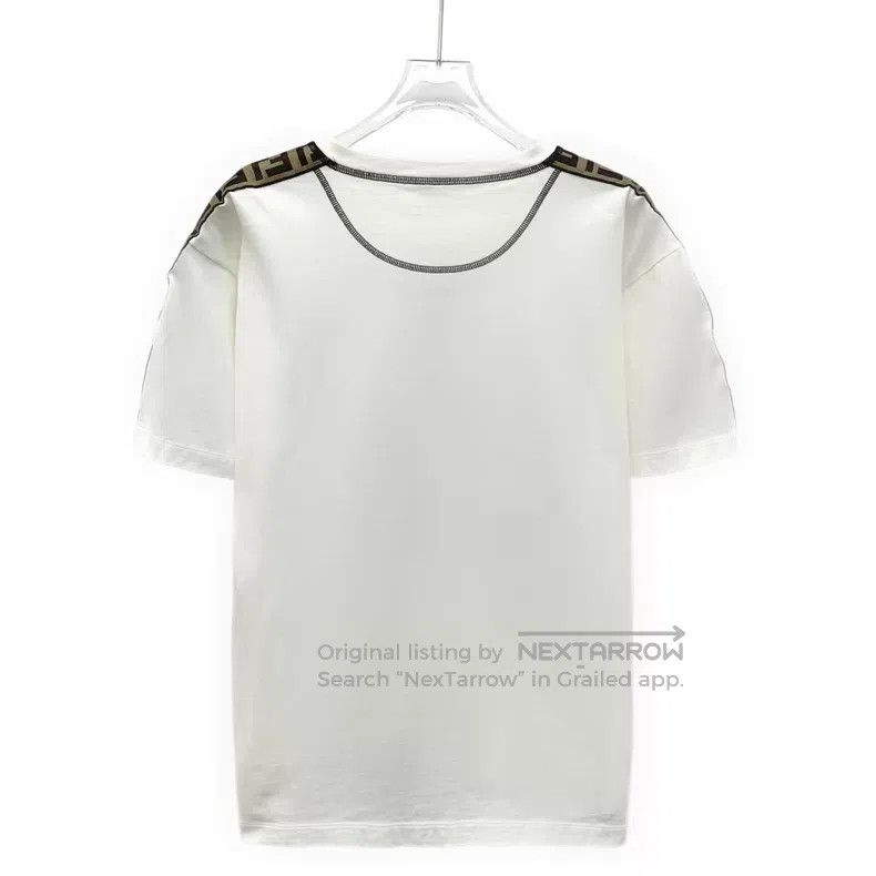 Fendi Fendi White Double F Printed Cotton Crew Neck Short Sleeve Size XS / US 0-2 / IT 36-38 - 2 Thumbnail