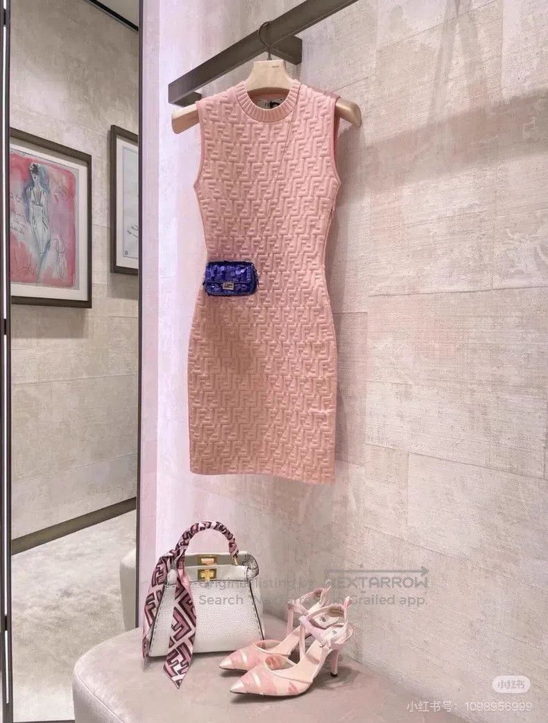 Fendi Fendi Logo All-Over Dress Size XS / US 0-2 / IT 36-38 - 5 Thumbnail