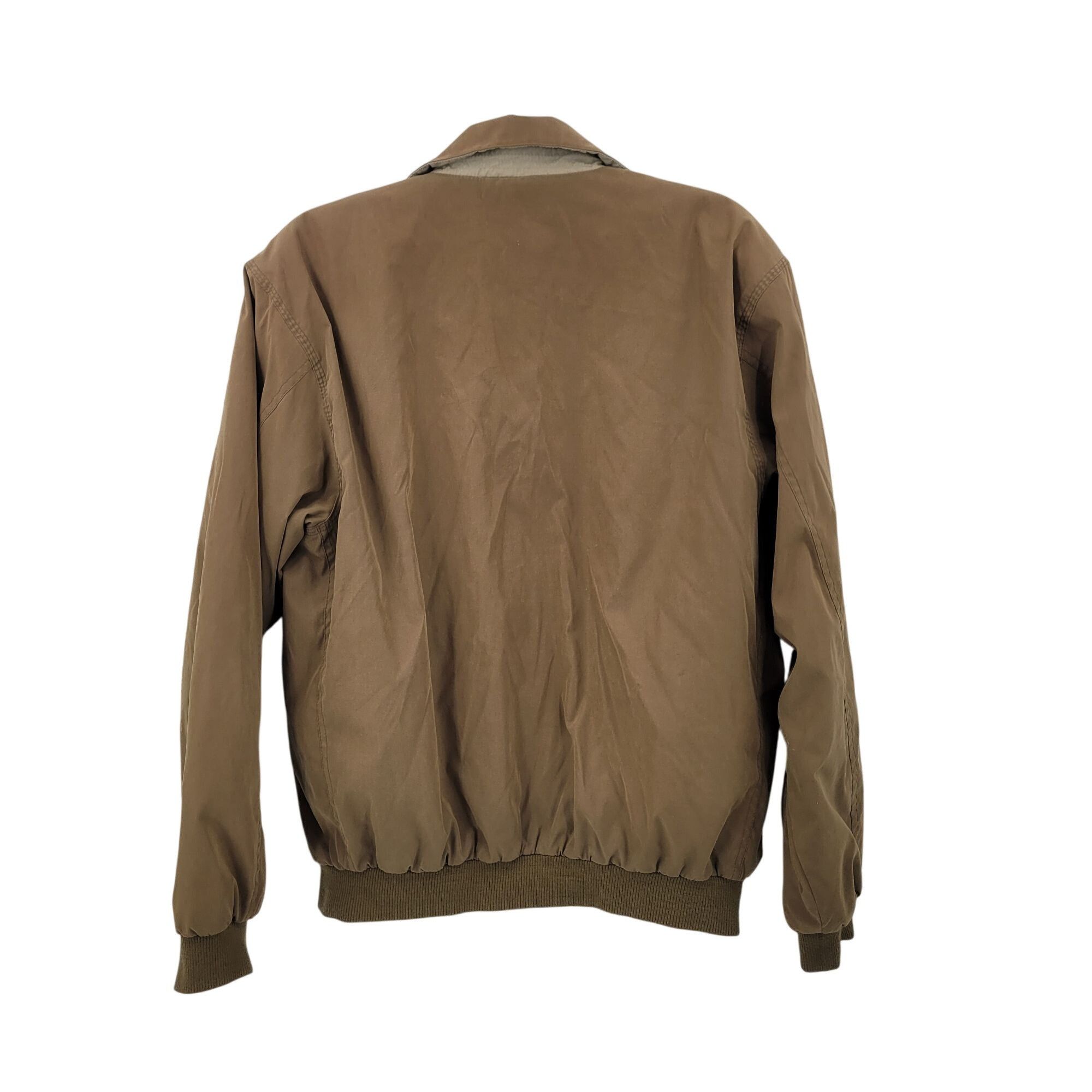 Vintage Vintage Mens Medium Tan Zip Up Bomber Dress Jacket Neutral C Size US M / EU 48-50 / 2 - 2 Thumbnail