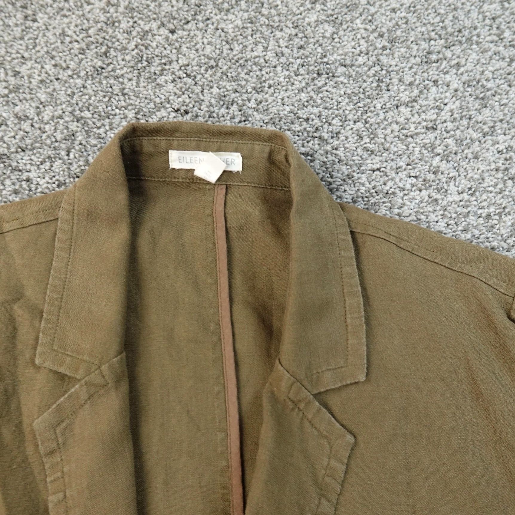 Eileen Fisher Eileen Fisher Blazer Womens S Green Linen Sport Coat Jacket Lightweight Preppy S Green Size S / US 4 / IT 40 - 3 Thumbnail