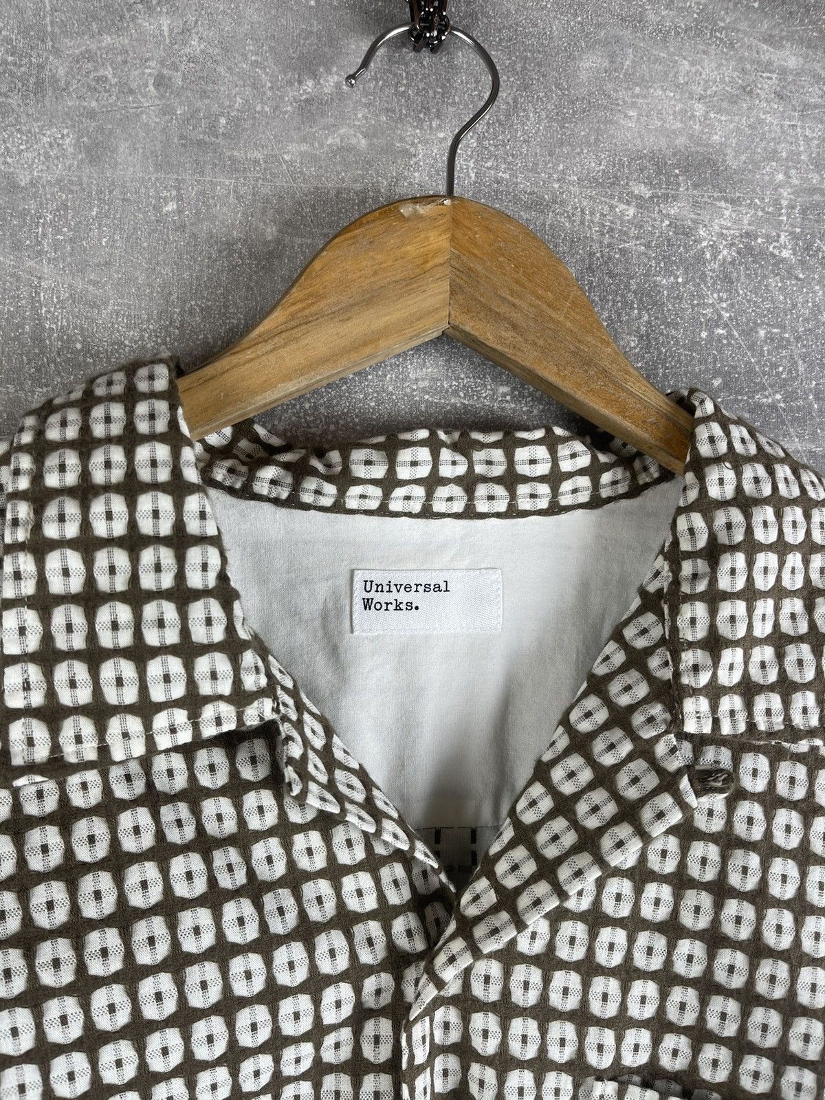 Universal Works Universal Works L/S Camp Shirt Brown Geometric Cotton Bangla Size US M / EU 48-50 / 2 - 5 Thumbnail