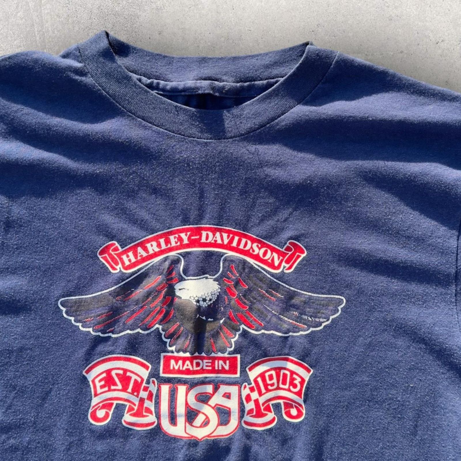 Harley Davidson × Vintage 1982 Single Stitch Harley Davidson Tee Size US M / EU 48-50 / 2 - 1 Thumbnail
