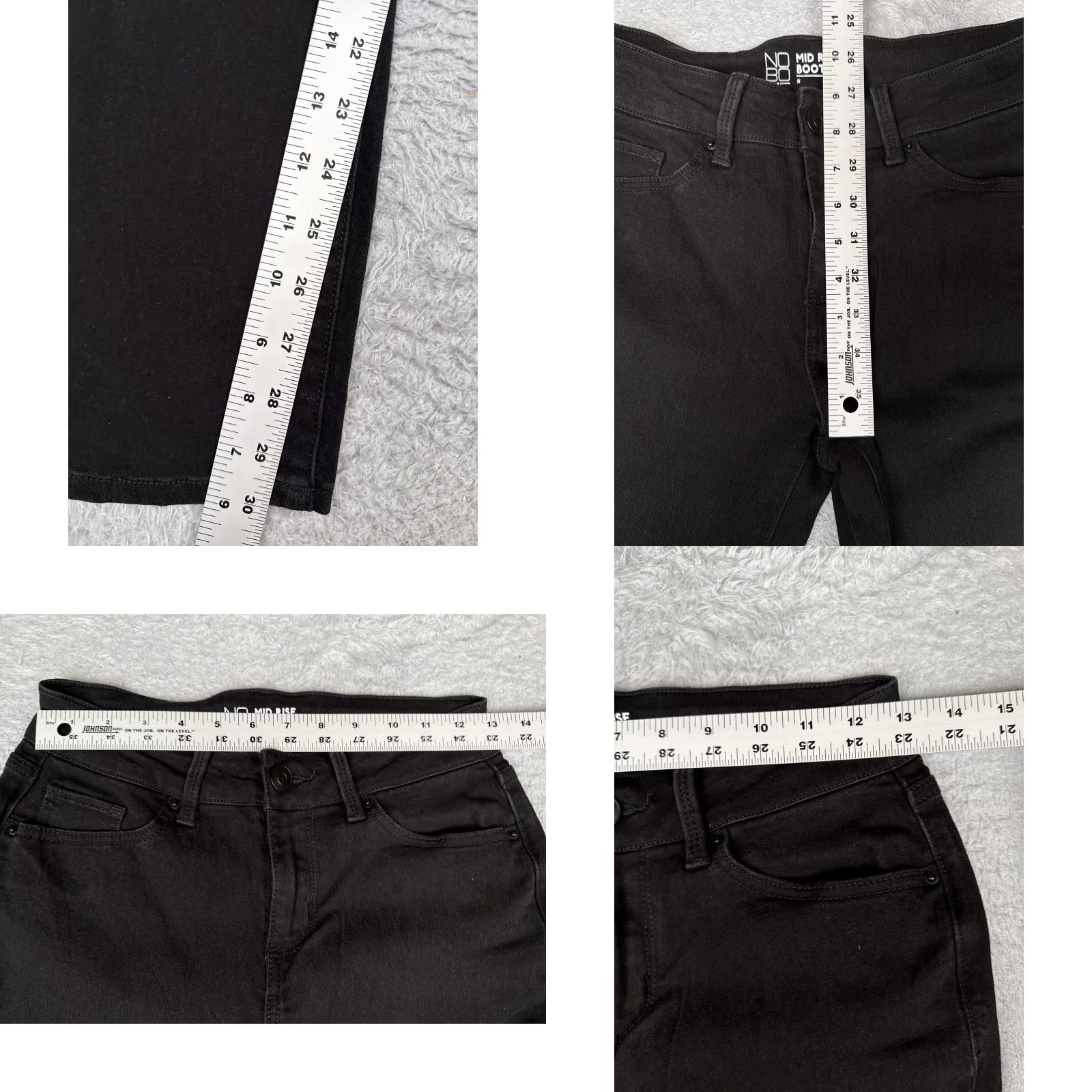 Vintage Nobo Jeans Juniors 5 Bootcut Dark Wash Mid Rise Stretch Denim Pants 5-Pocket Black Women's Size 27" / US 4 / IT 40 - 8 Thumbnail