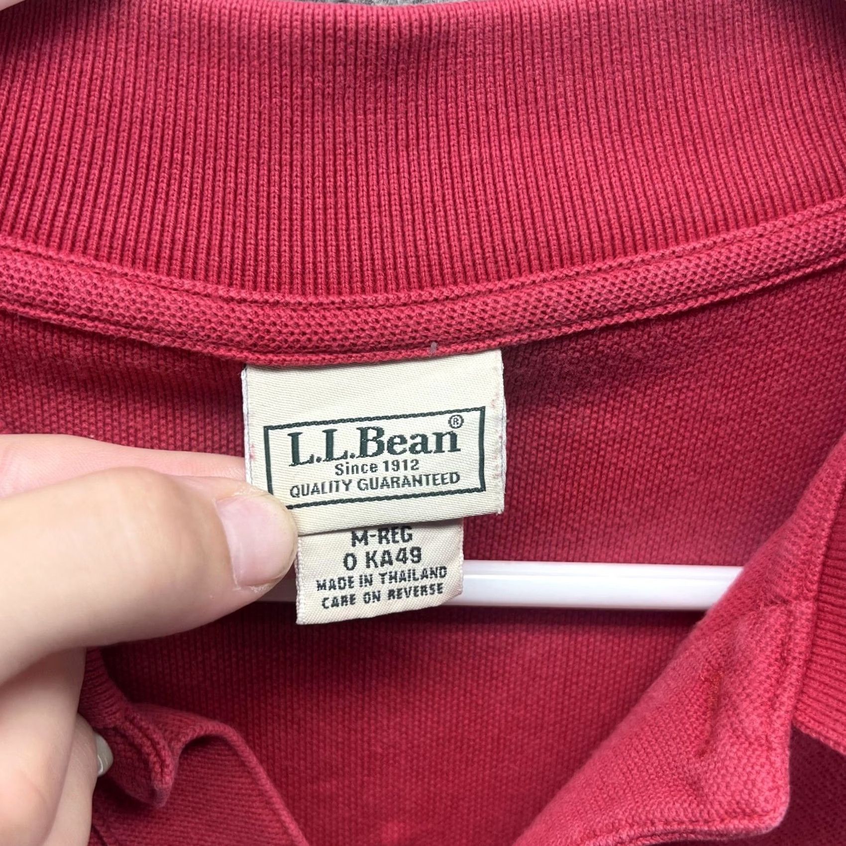Vintage L.L. Bean Polo Shirt Mens M Red 100% Cotton Knit Casual Solid Short Sleeve Polo Mens Red Size US M / EU 48-50 / 2 - 7 Thumbnail