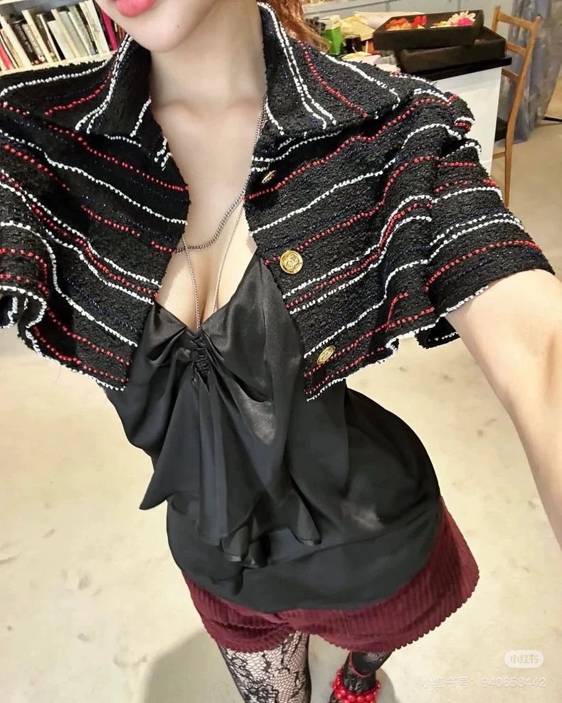Chanel Chanel 23A Dakar Heavy Industry Striped Short Jacket, Stud Size XXS / US 00 / IT 34 - 9 Thumbnail