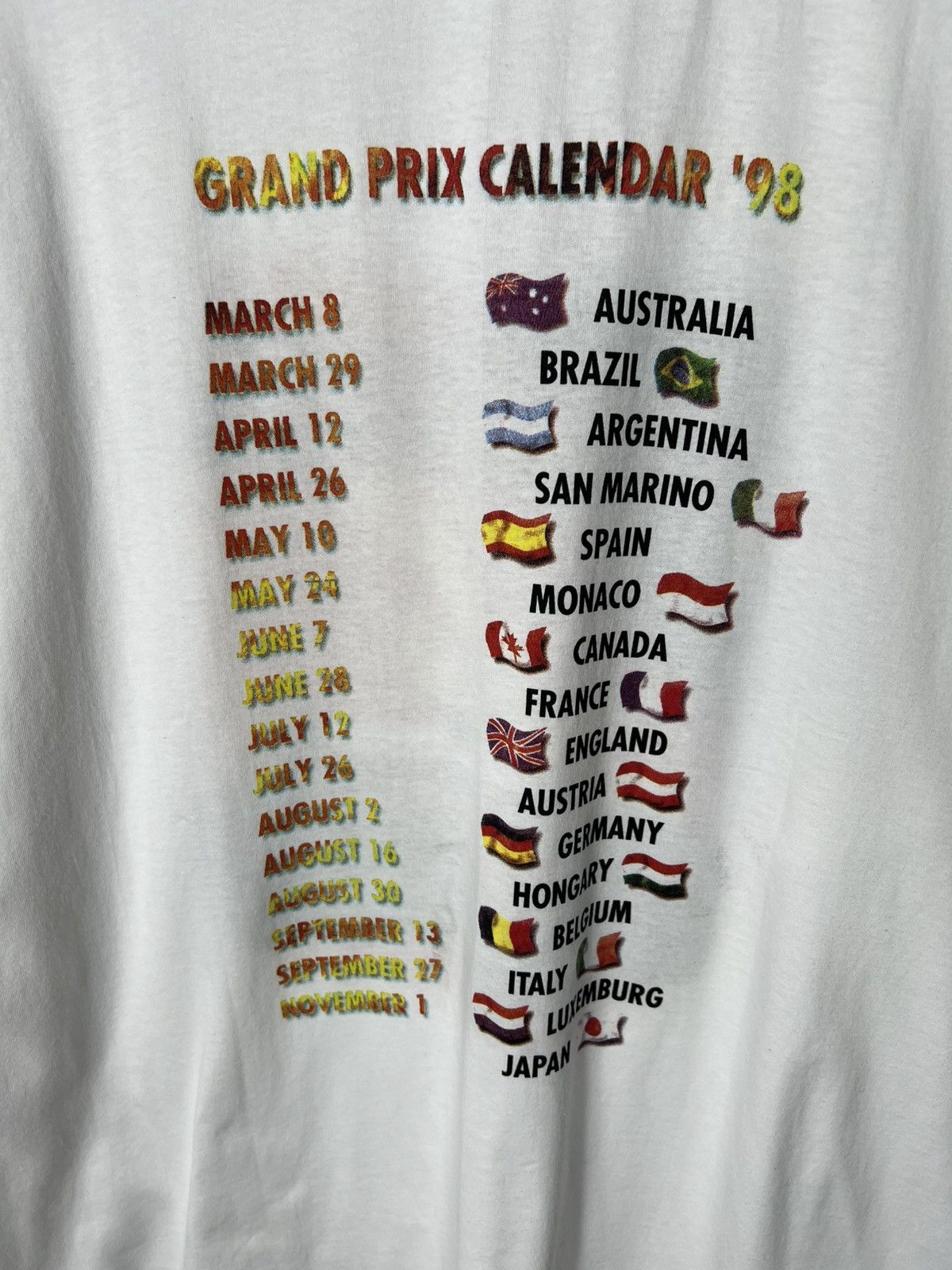 Ferrari Vintage Ferrari 1998 Grand Prix Formula 1 F1 Racing T-Shirt Size US XL / EU 56 / 4 - 5 Thumbnail