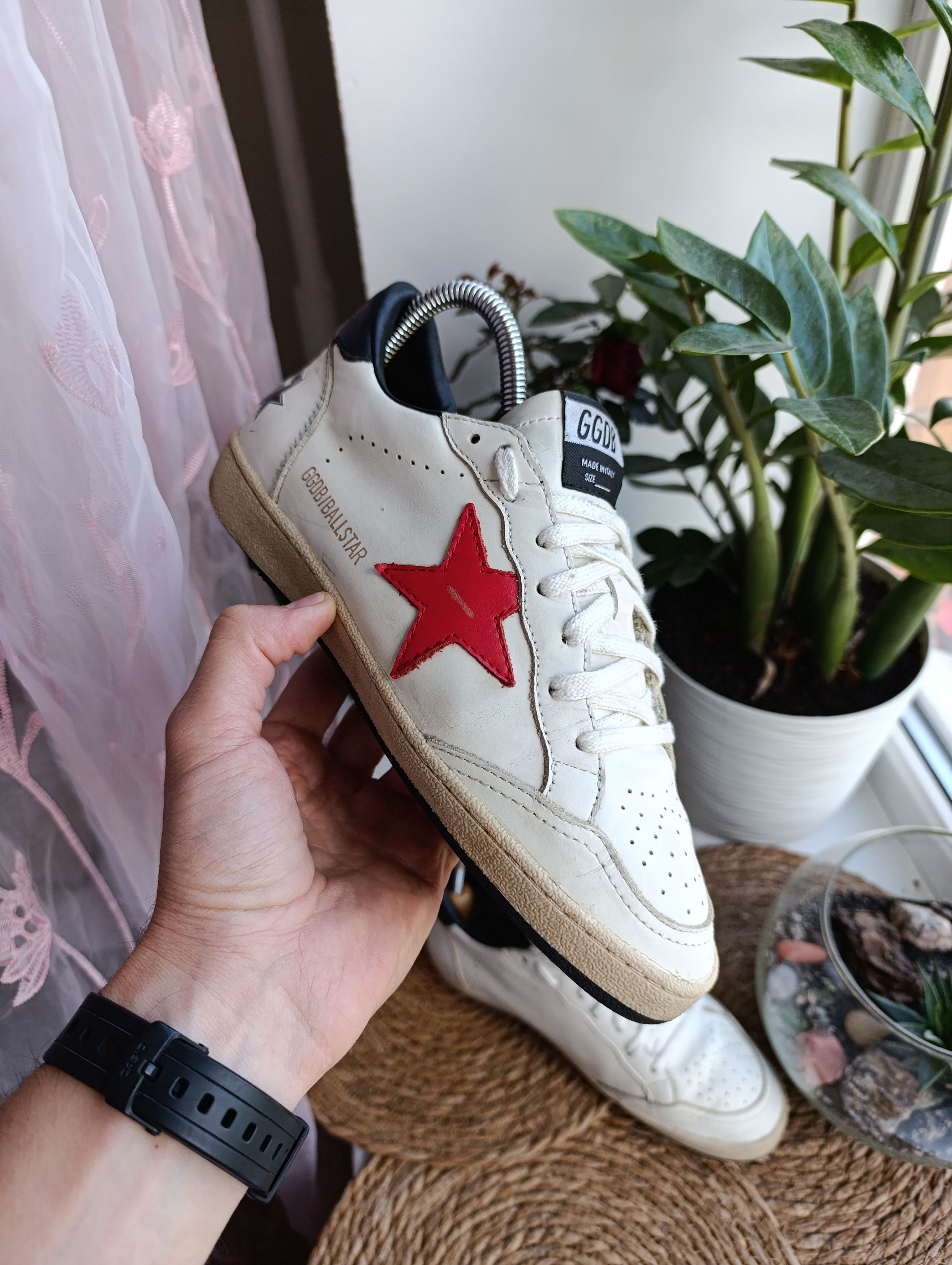 GOLDEN GOOSE BALL STAR WOMENS LEATHER LOW SNEAKERS