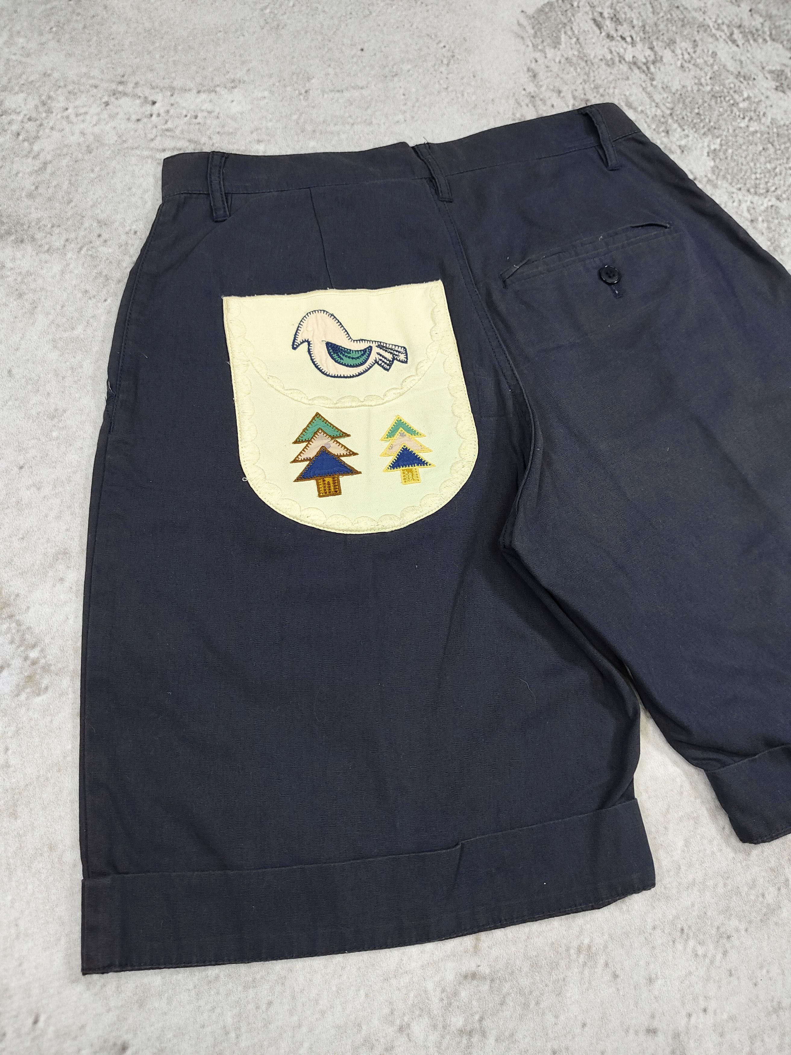 Ne-Net 00s Ne-net Japan Archive Embroidered Bird Appliqué Shorts Size 28" / US 6 / IT 42 - 3 Thumbnail