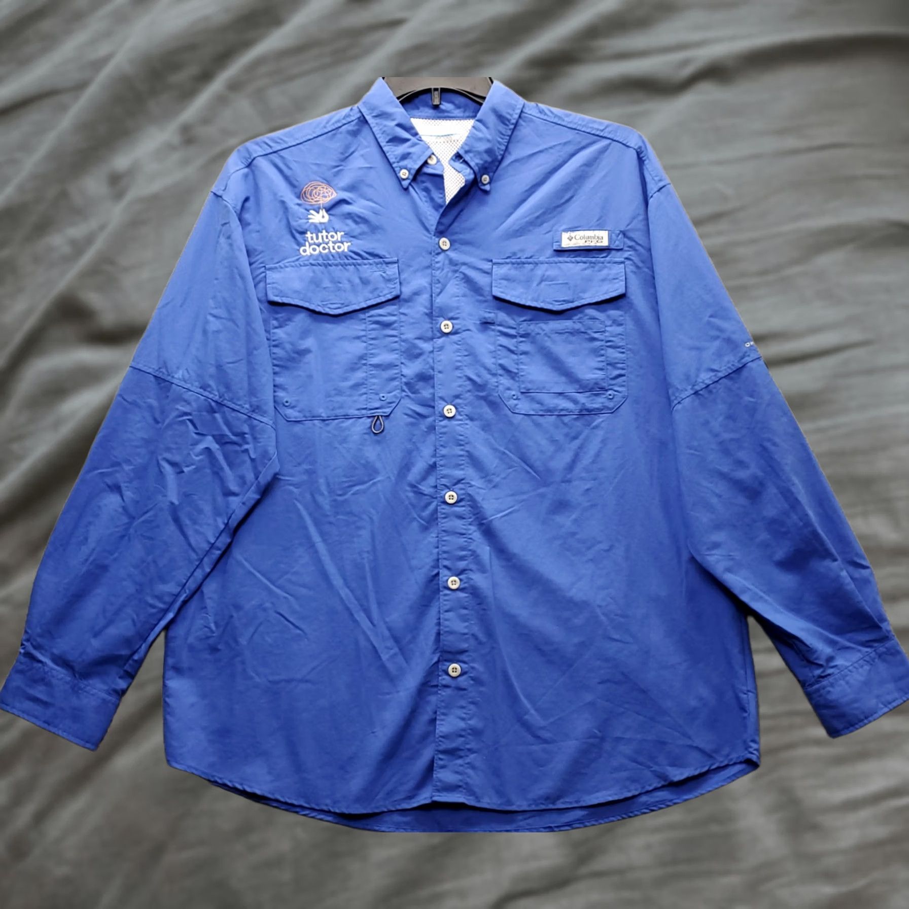 Vintage Columbia PFG Fishing Shirt Mens Medium Blue Nylon Embroidered Vented Button Down Shirt Mens Size US M / EU 48-50 / 2 - 1 Thumbnail