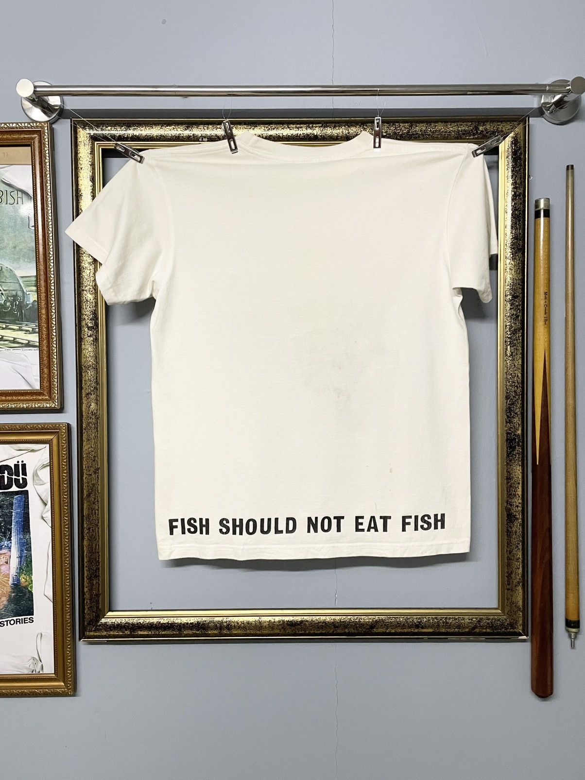 A.P.C. Vintage Designer A.P.C Fish Not Eat Fish Offwhite Short Tee Size US S / EU 44-46 / 1 - 5 Thumbnail