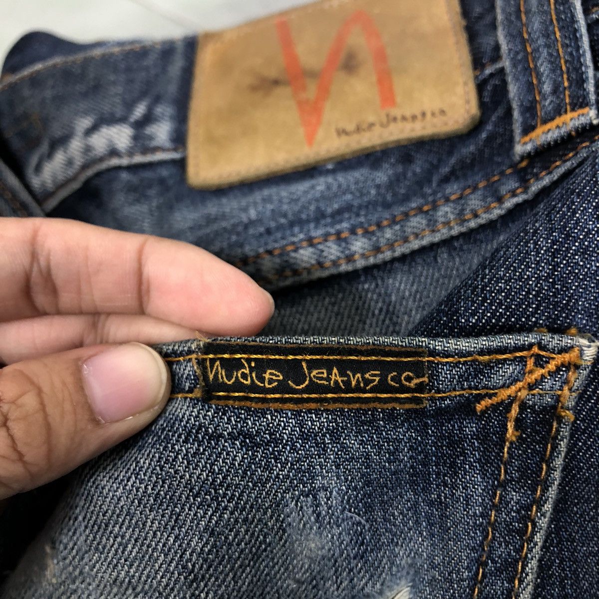 Japanese Brand 🔥Rare Distressed Denim Design Nudie Jeans Japan Made Size US 32 / EU 48 - 14 Thumbnail