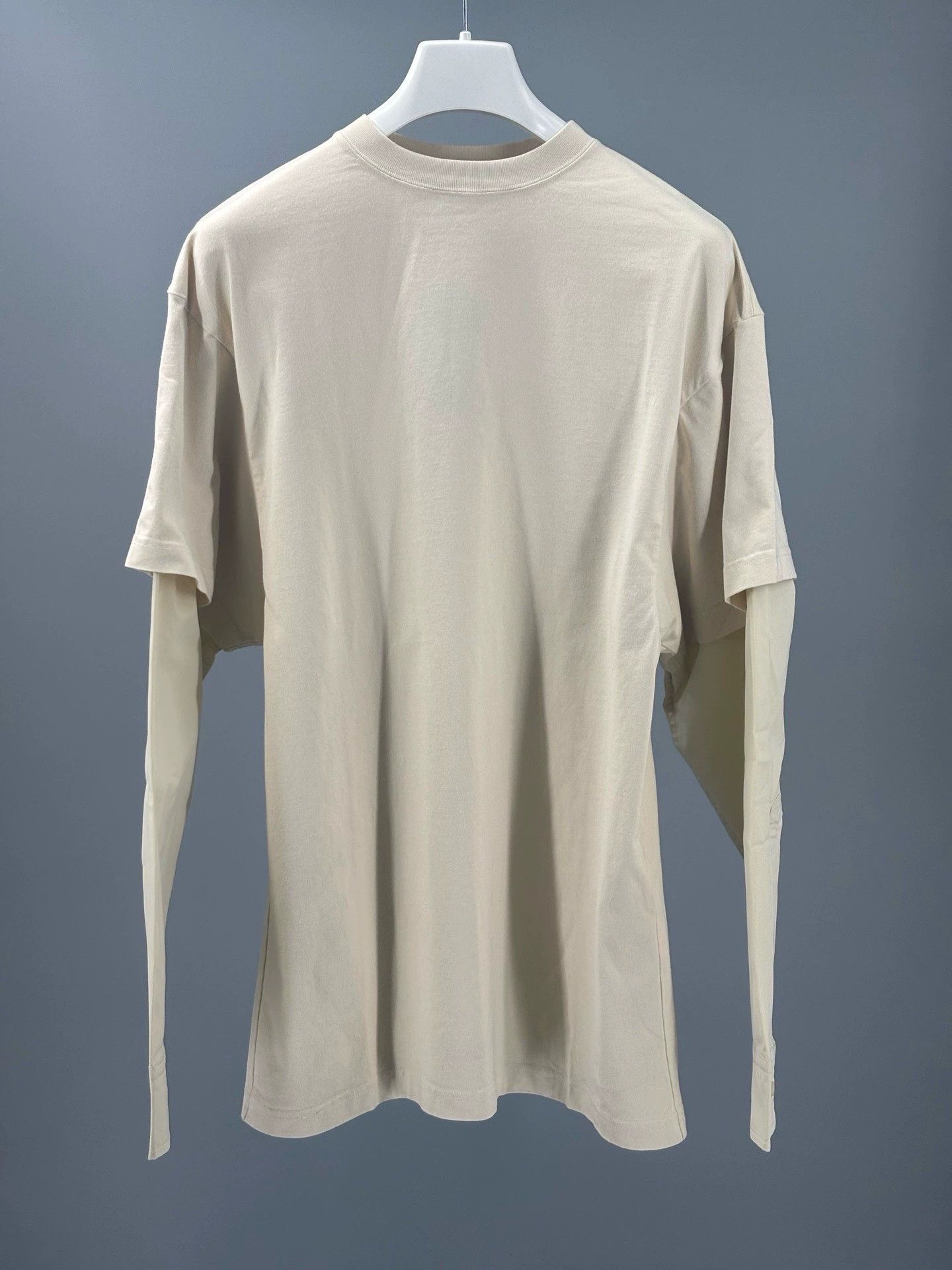 beige long sleeve t-shirt with embroidery