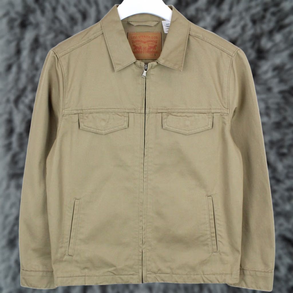 Levi's Levi's Jacket Mens SMALL Lightweight Full Zip Polo Collar Khaki Brown Size US S / EU 44-46 / 1 - 1 Thumbnail