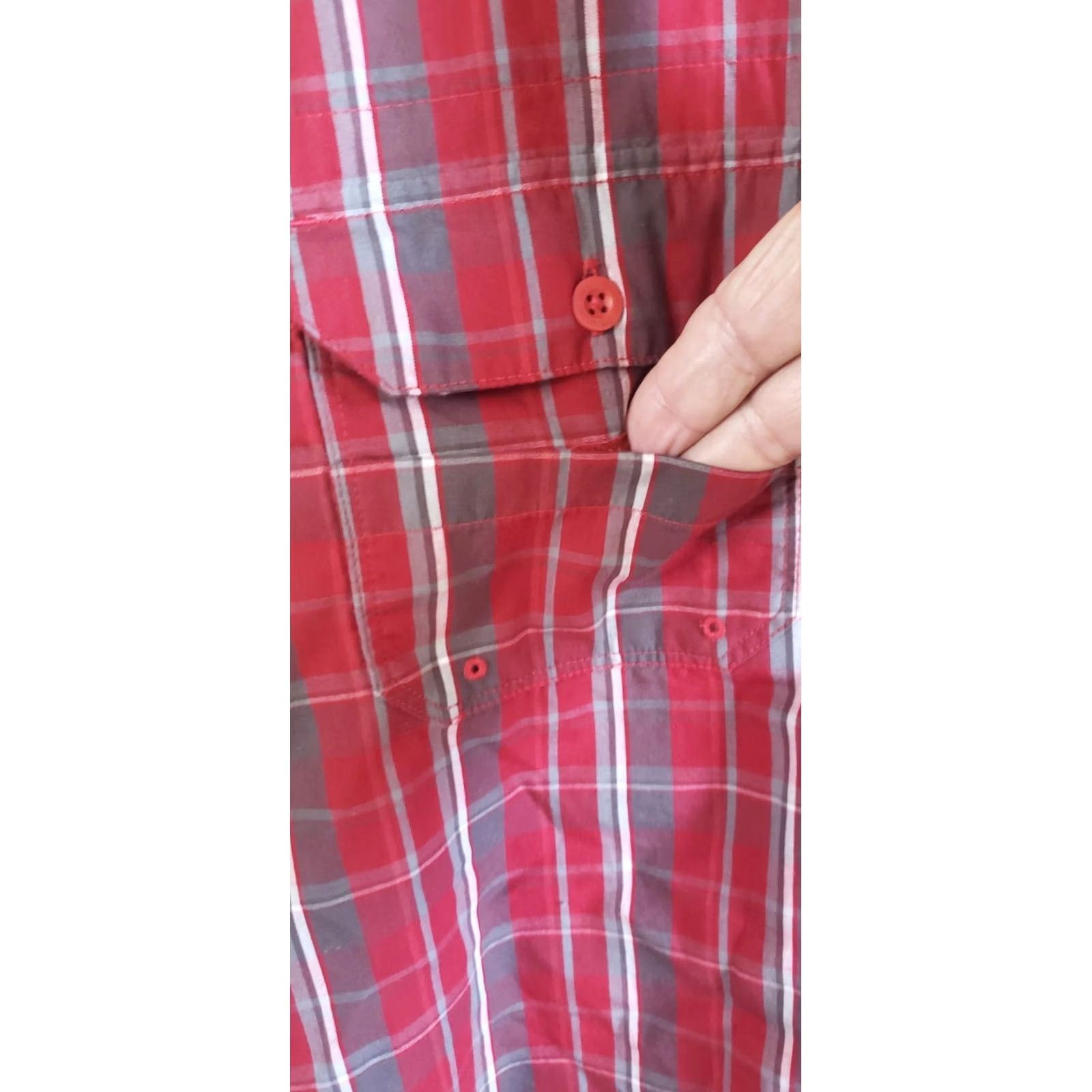The North Face VINTAGE The North Face Shirt Button-Up Plaid Long Sleeve Men XL Orange Red Button-Down Collar Mens Size US XL / EU 56 / 4 - 6 Thumbnail