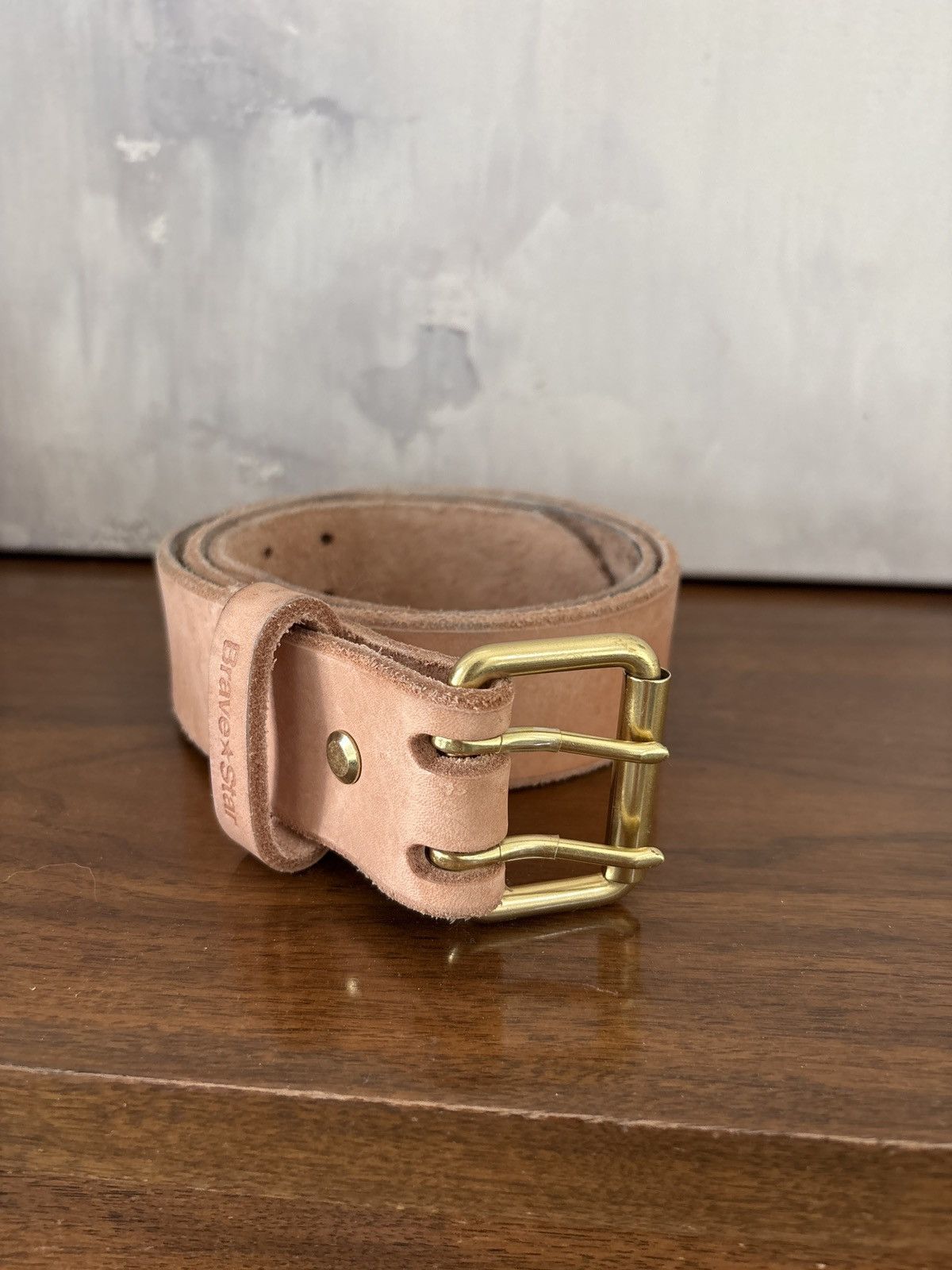 Brave Star Selvage Leather Belt — Natural Tan / Size 34