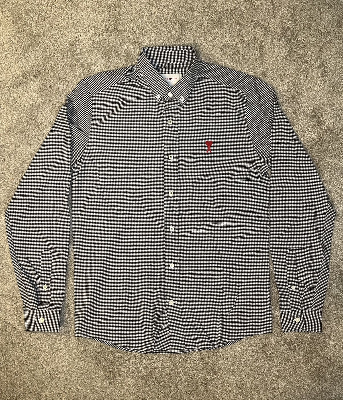 AMI Ami Paris Check Button-Up Shirt Size US M / EU 48-50 / 2 - 1 Thumbnail
