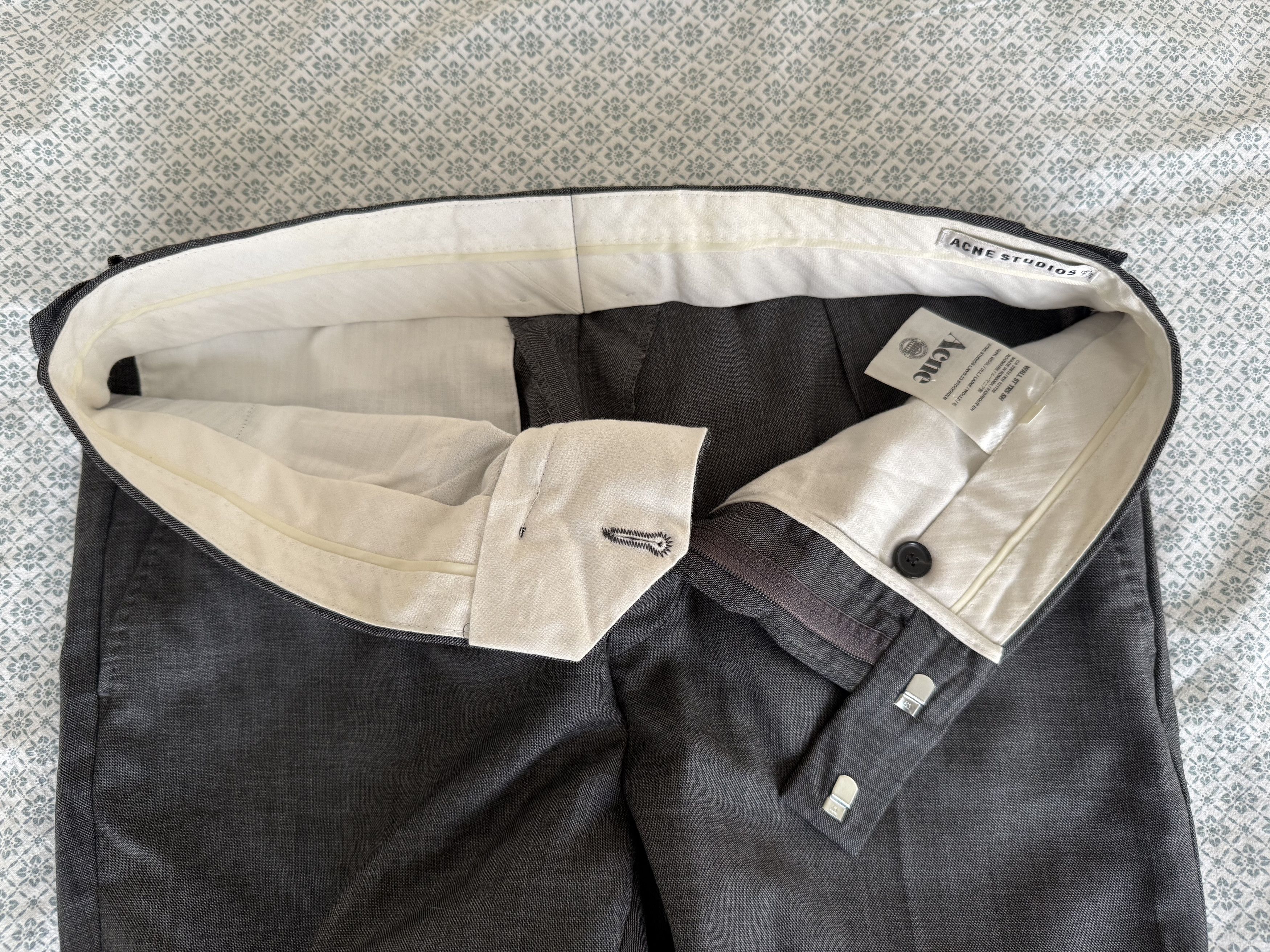 Acne Studios Acne Trousers 007 James Bond 48 Wall Stre Shark Grey