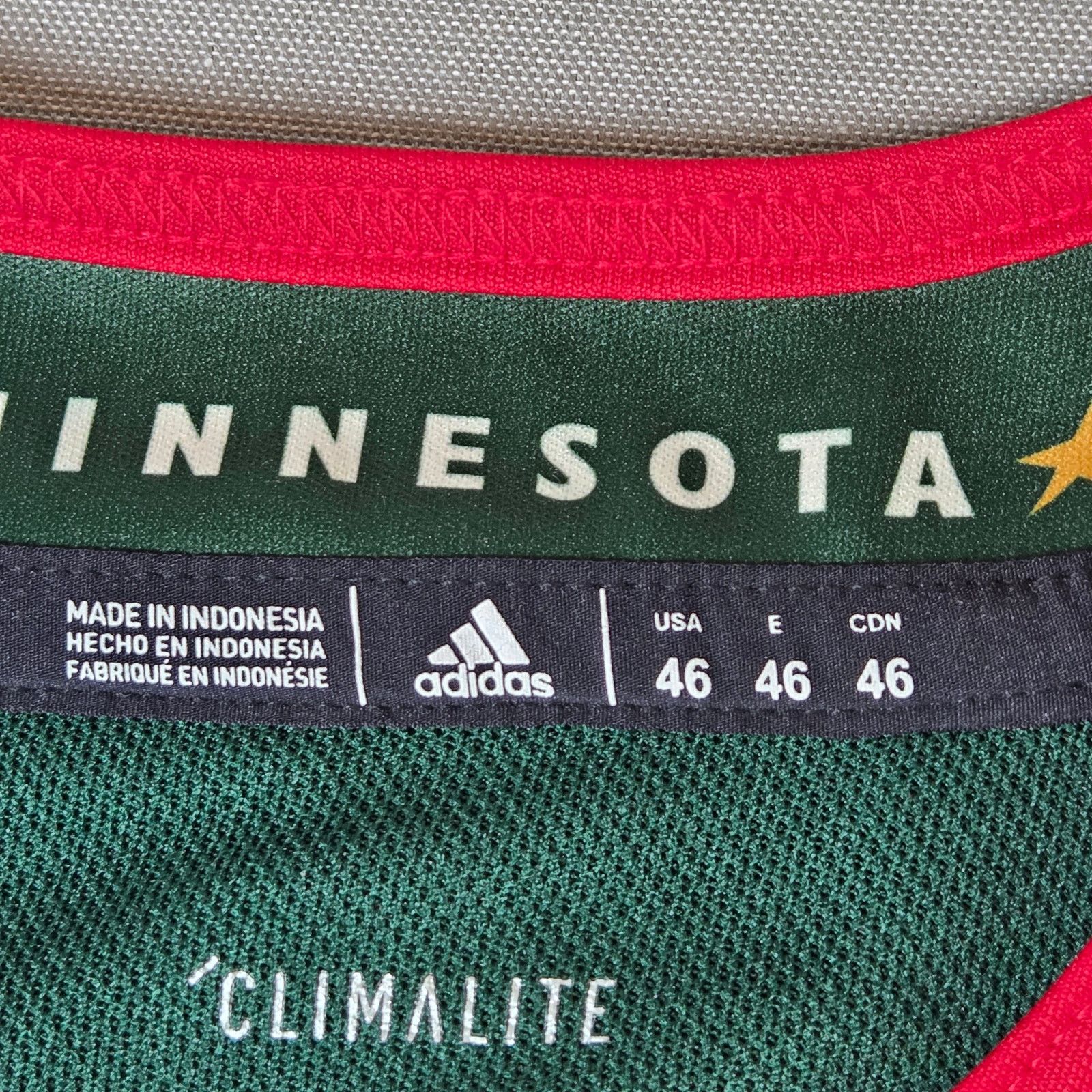 Adidas Adidas Minnesota Wild Climalite Jersey Size 46 Fight Strap Size US M / EU 48-50 / 2 - 3 Thumbnail