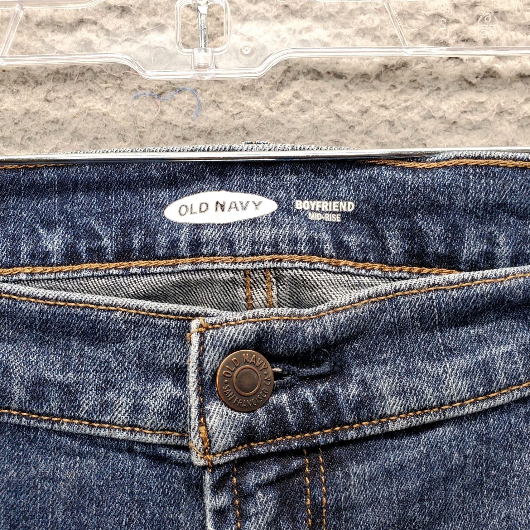 Old Navy Old Navy Womens 14 Blue Denim Mid Rise Boyfriend Jeans - Regular Fit, 5-Pocket, 27 Inseam, Streetwear Style Size 36" / US 14 / IT 50 - 7 Thumbnail