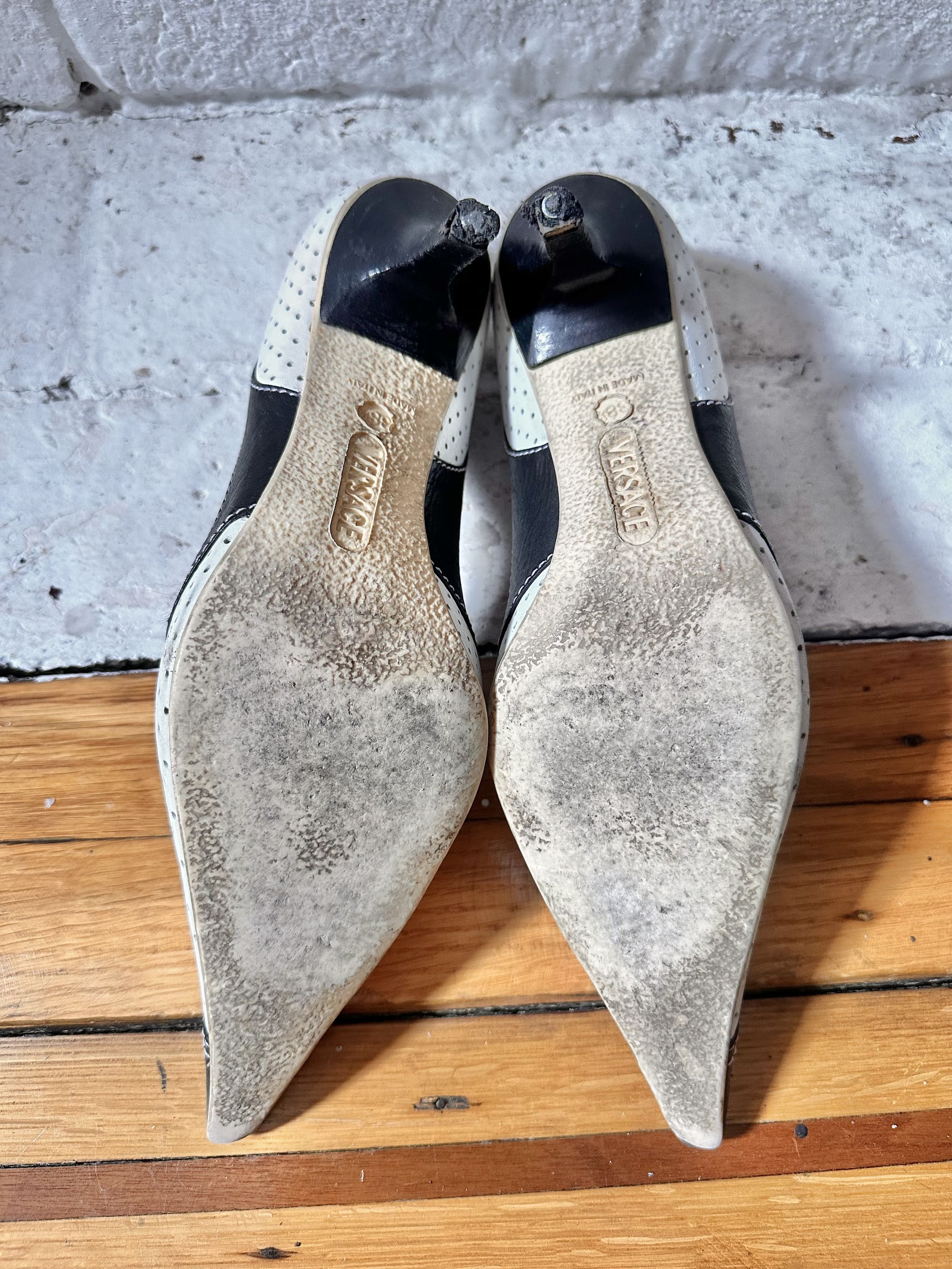 Versace VINTAGE GIANNI VERSACE SPORT HEELS_ BLACK/WHITE_ 38.5 Size US 7.5 / IT 37.5 - 8 Thumbnail