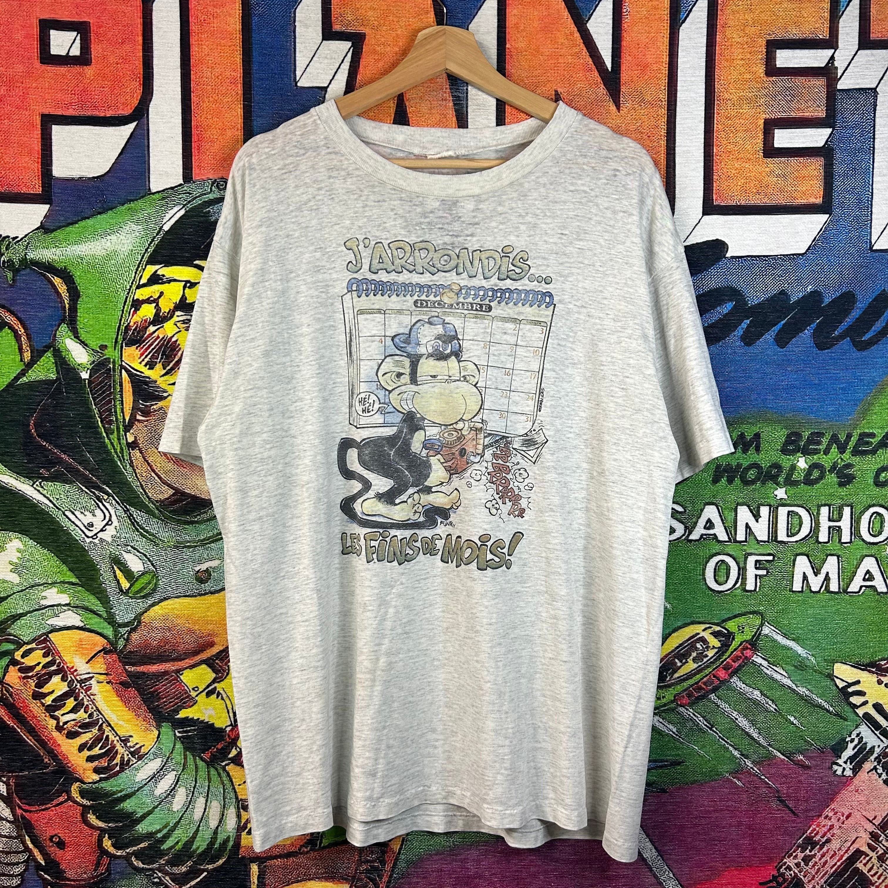 Vintage Vintage 80s Les Fins De Mois Tee Size XL Size US XL / EU 56 / 4 - 1 Thumbnail