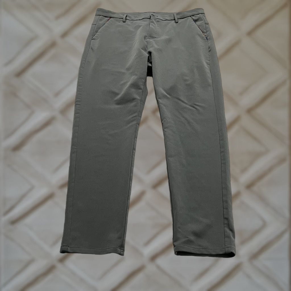 Vintage Plaid & Plain Dress Pants Mens 36x28 Gray Straight Leg Stretch Workwear Formal Shirt Size US 36 / EU 52 - 1 Thumbnail