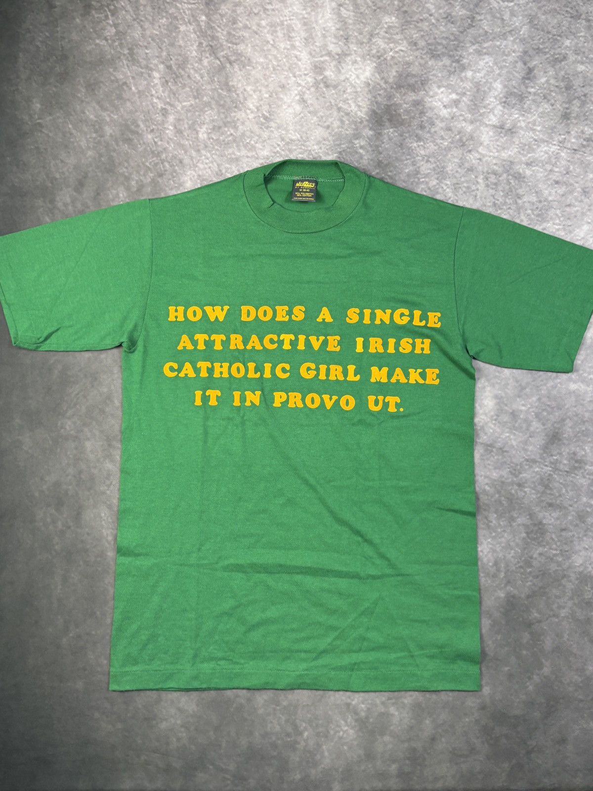 Vintage 1980s Irish Catholic Joke Tee True Vintage Felt Letter USA Size US M / EU 48-50 / 2 - 1 Thumbnail