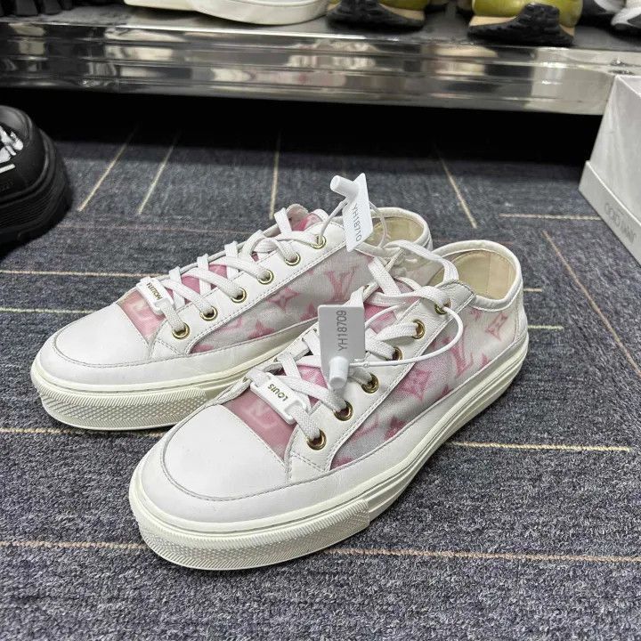 Louis Vuitton Louis Vuitton Stellar Pink Print Low-Top Sneakers -2508 Size US 6 / IT 36 - 1 Thumbnail