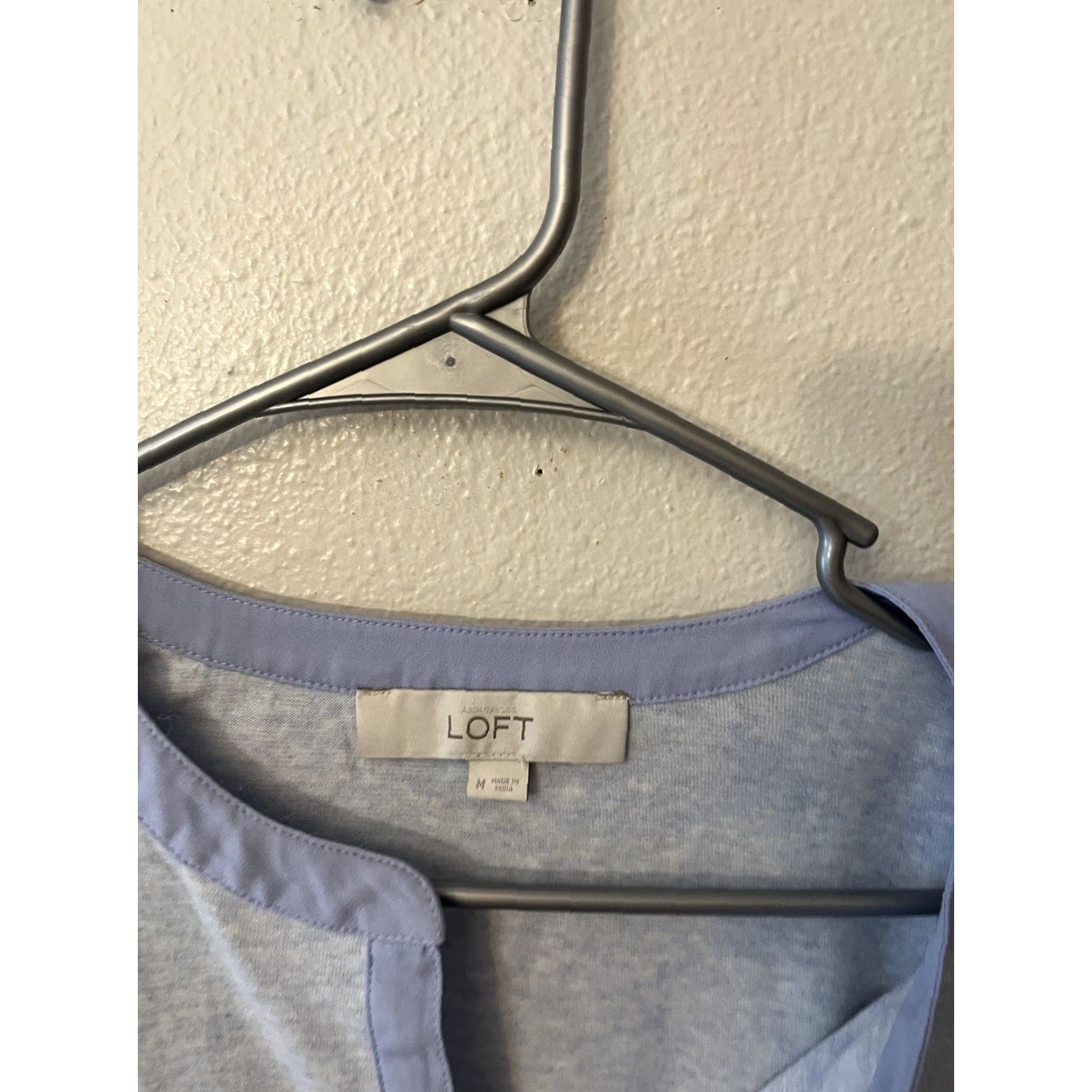 Loft LOFT Light Blue Long Sleeve Blouse - Medium - Cotton Blend - Women's Shirt - Casual Top - Solid - Regular Fit - Modern Blouse Size M / US 6-8 / IT 42-44 - 2 Thumbnail