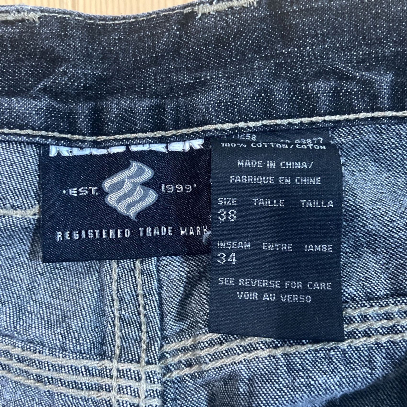 Rocawear VINTAGE Rocawear Jeans Men's 38x34 Black Carpenter 5-Pocket Denim Wide-Leg 90s Grunge Logo Jeans Mens Size US 38 / EU 54 - 2 Thumbnail
