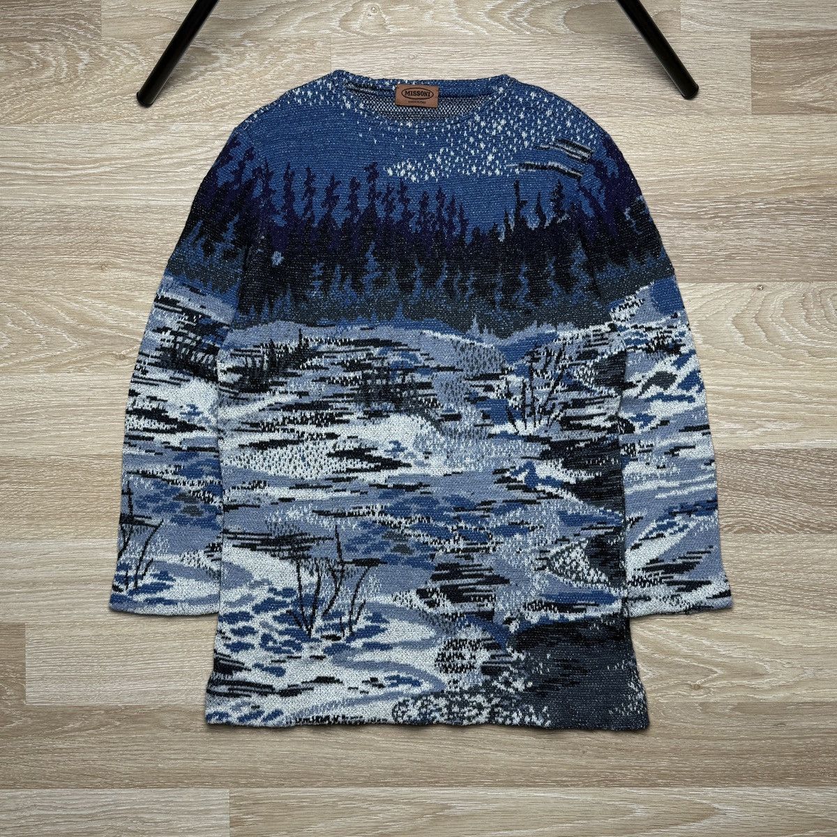 Missoni Rare Vintage Missoni Women's Wool Sweater Blue Winter Nature Size L / US 10 / IT 46 - 1 Thumbnail