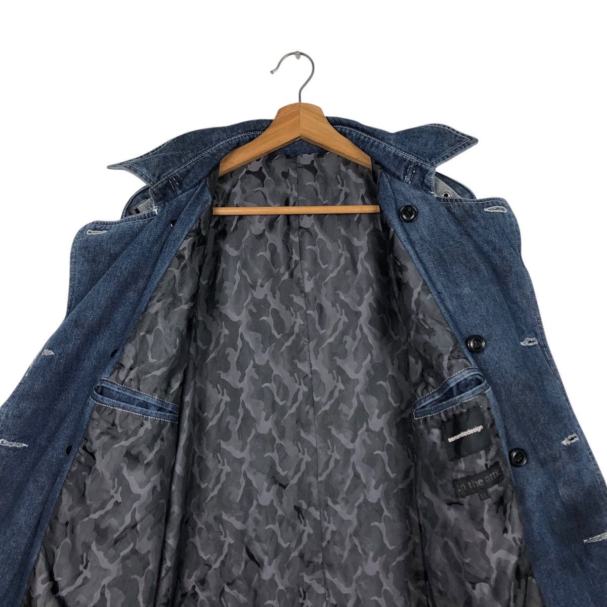 Hysteric Glamour 📌Denim Biker Jacket In The Attic Camouflage Blanket Punk Size US L / EU 52-54 / 3 - 15 Thumbnail