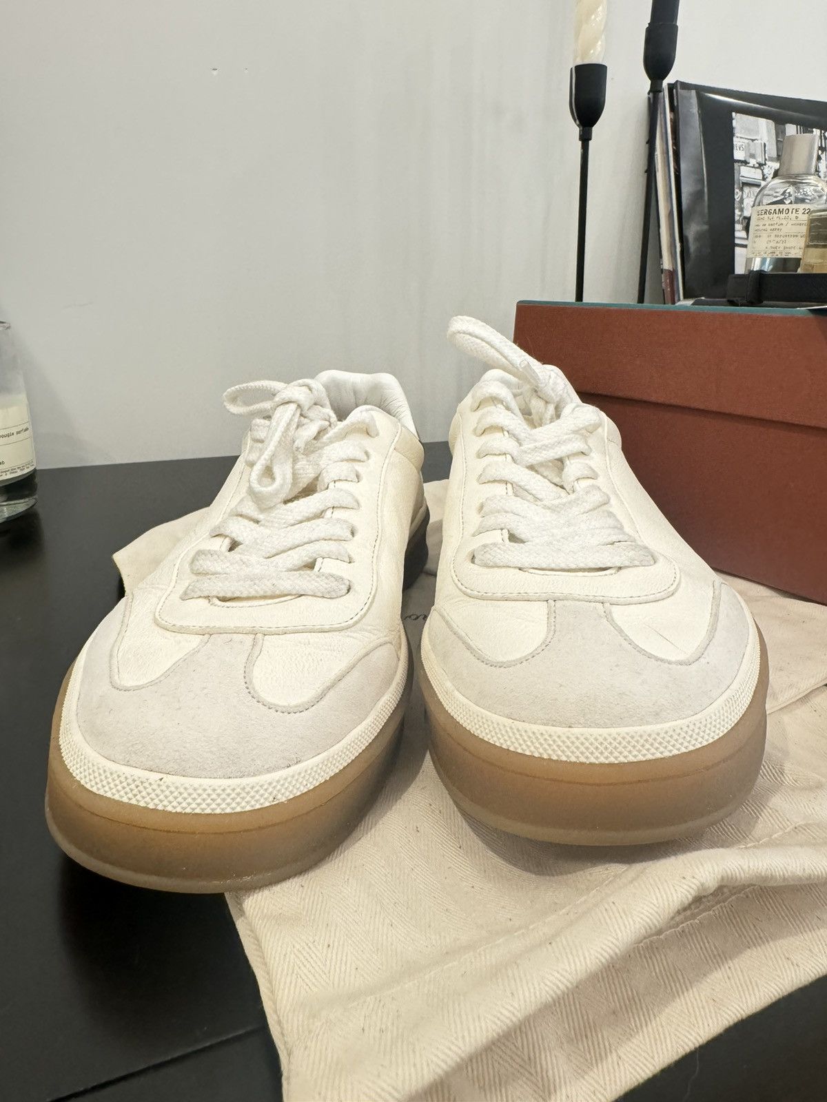 Loro Piana Loro piano - tennis walk suede trimmed leather sneakers Size US 6 / IT 36 - 6 Thumbnail
