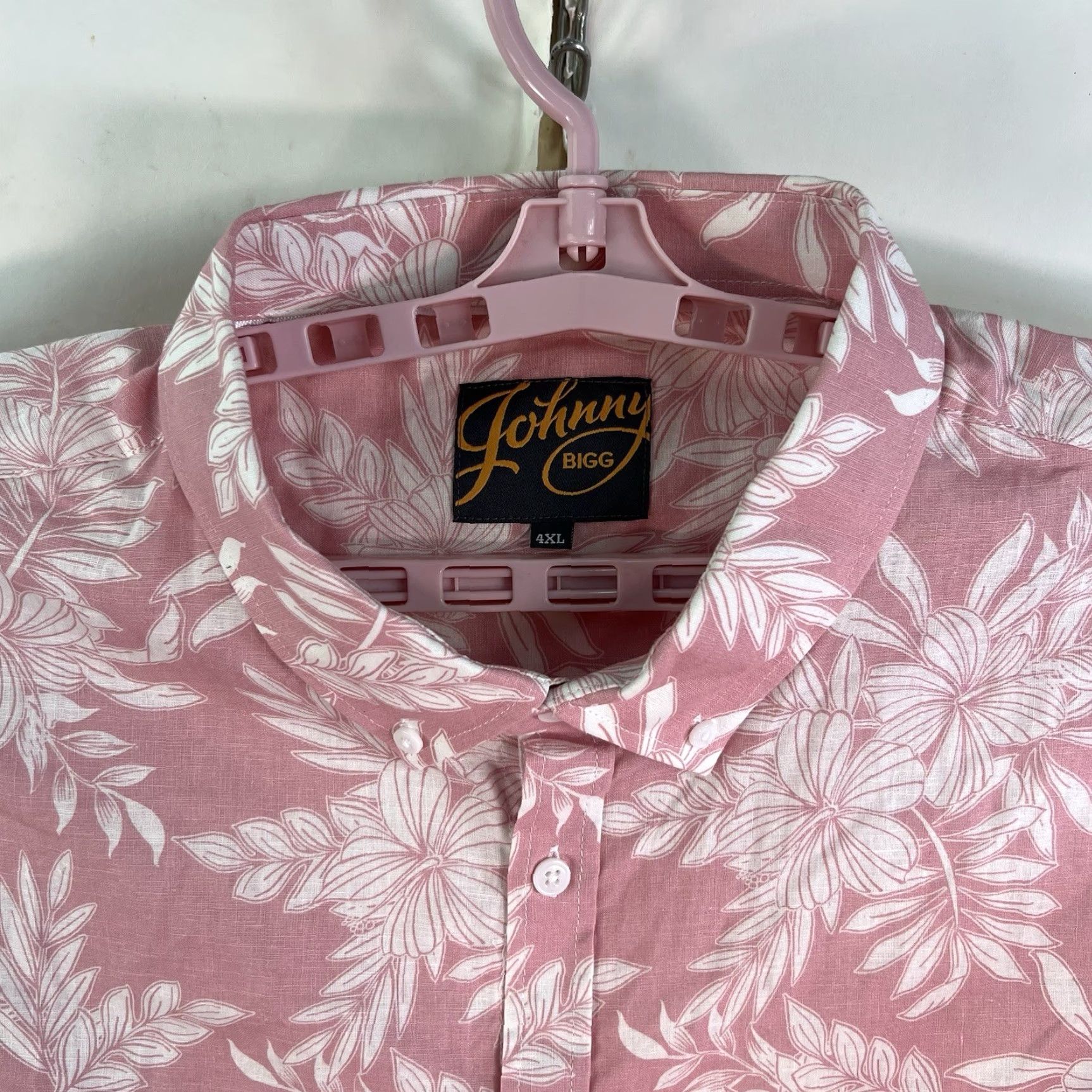 Vintage VINTAGE Hawaiian Shirt Men 4XL Short Sleeve Floral Linen Blend Pink Summer Casual Size US XXL / EU 58 / 5 - 4 Thumbnail