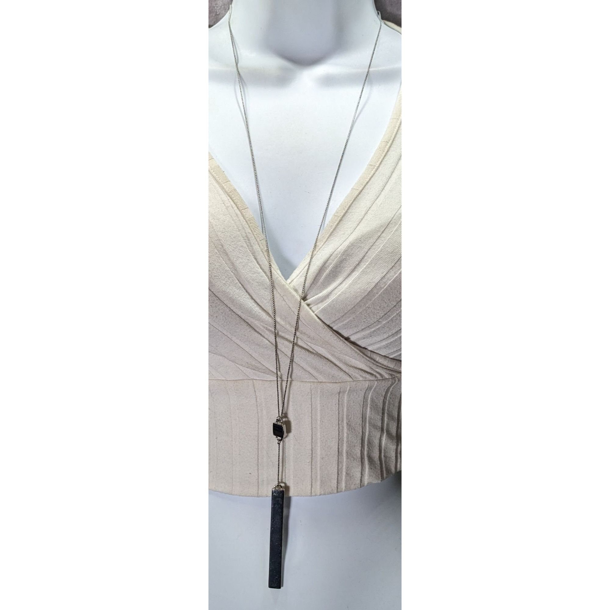 Other Deroi Modern Rectangular Pillar Silver Tone Necklace Size ONE SIZE - 2 Thumbnail