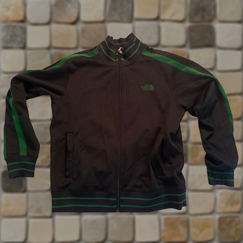 The North Face The North Face Full Zip Track Jacket Gray L Mens Large Dark Grey Green Striped Warm-Up Outdoor Winter Sports Polyester Size US L / EU 52-54 / 3 - 1 Thumbnail
