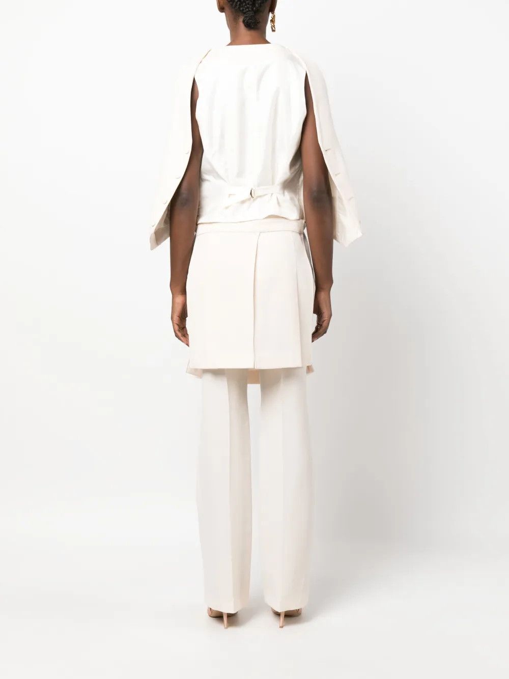 Fendi o1y0925 Sleeveless Vest in Ivory Size M / US 6-8 / IT 42-44 - 3 Thumbnail