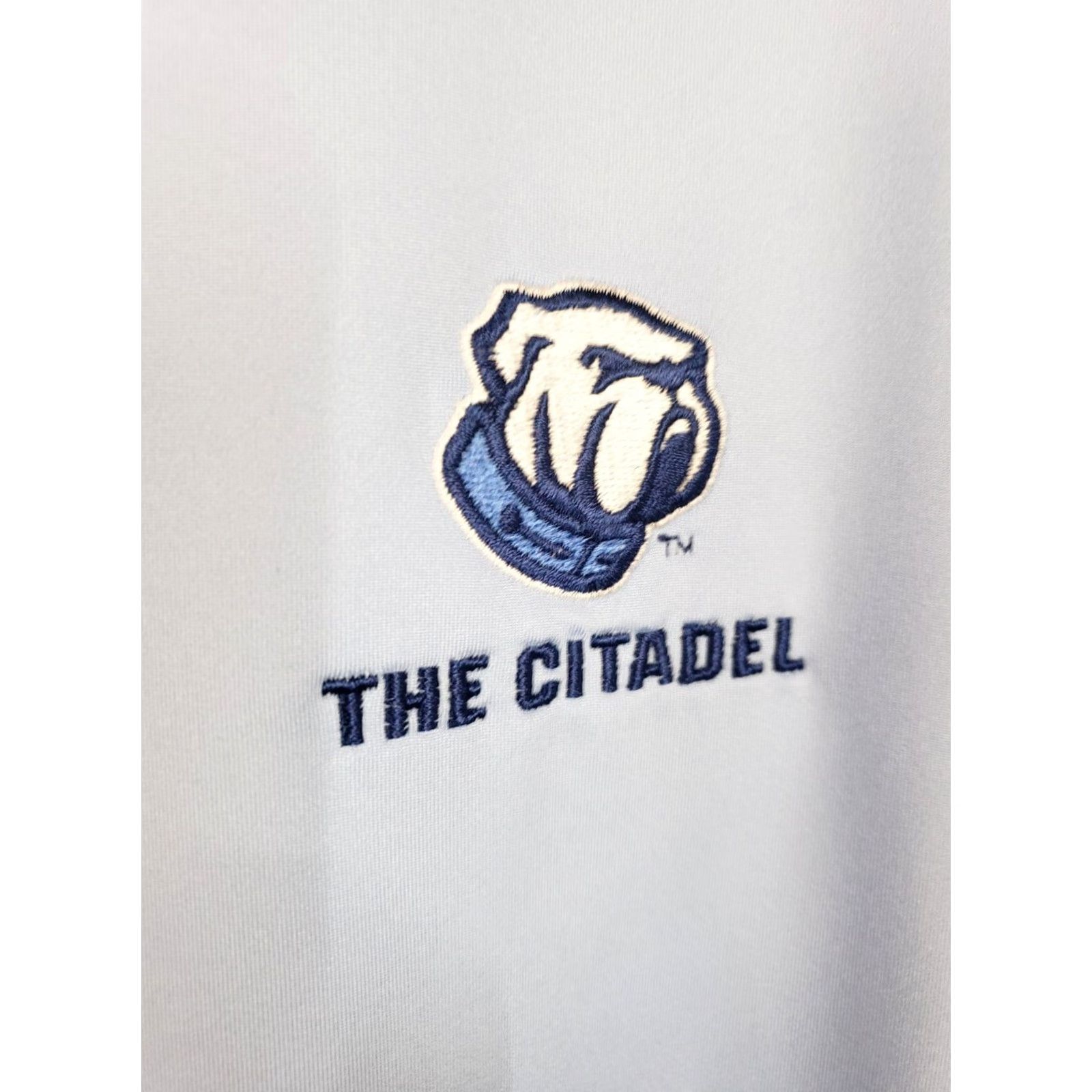 Peter Millar Peter Millar Summer Comfort Polo Mens 2XL Striped Blue Citidel Bulldogs Logo Embroidered Chest Golf Casual Workwear Button Collar Shirt Size US XXL / EU 58 / 5 - 5 Thumbnail