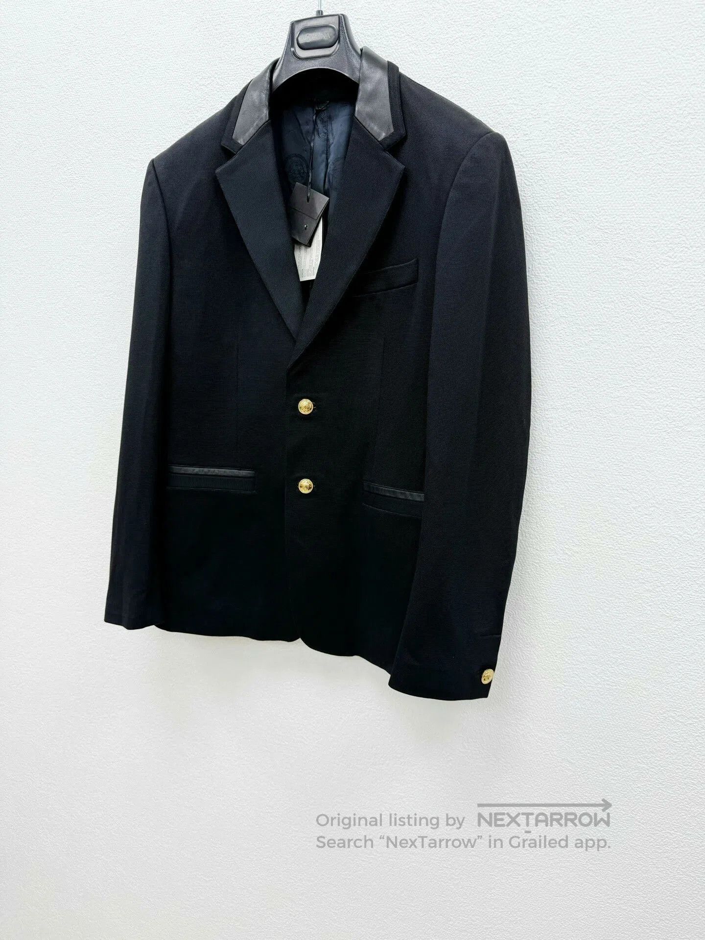 Versace VERSACE Leather Trim Casual Blazer. Size US L / EU 52-54 / 3 - 2 Thumbnail