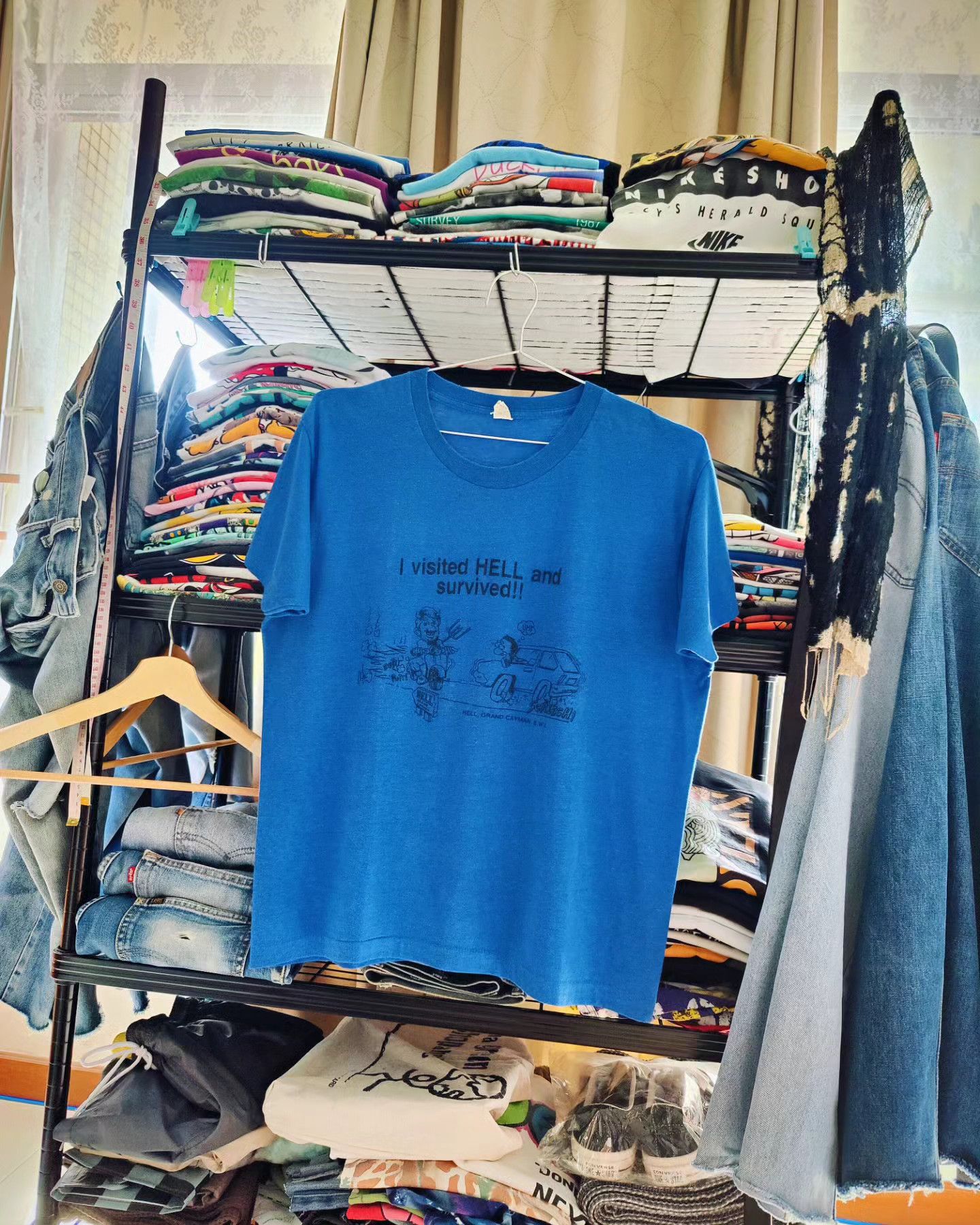 Vintage vintage 80s Funny Tee - I visited HELL and survived‼️ Size US L / EU 52-54 / 3 - 4 Thumbnail