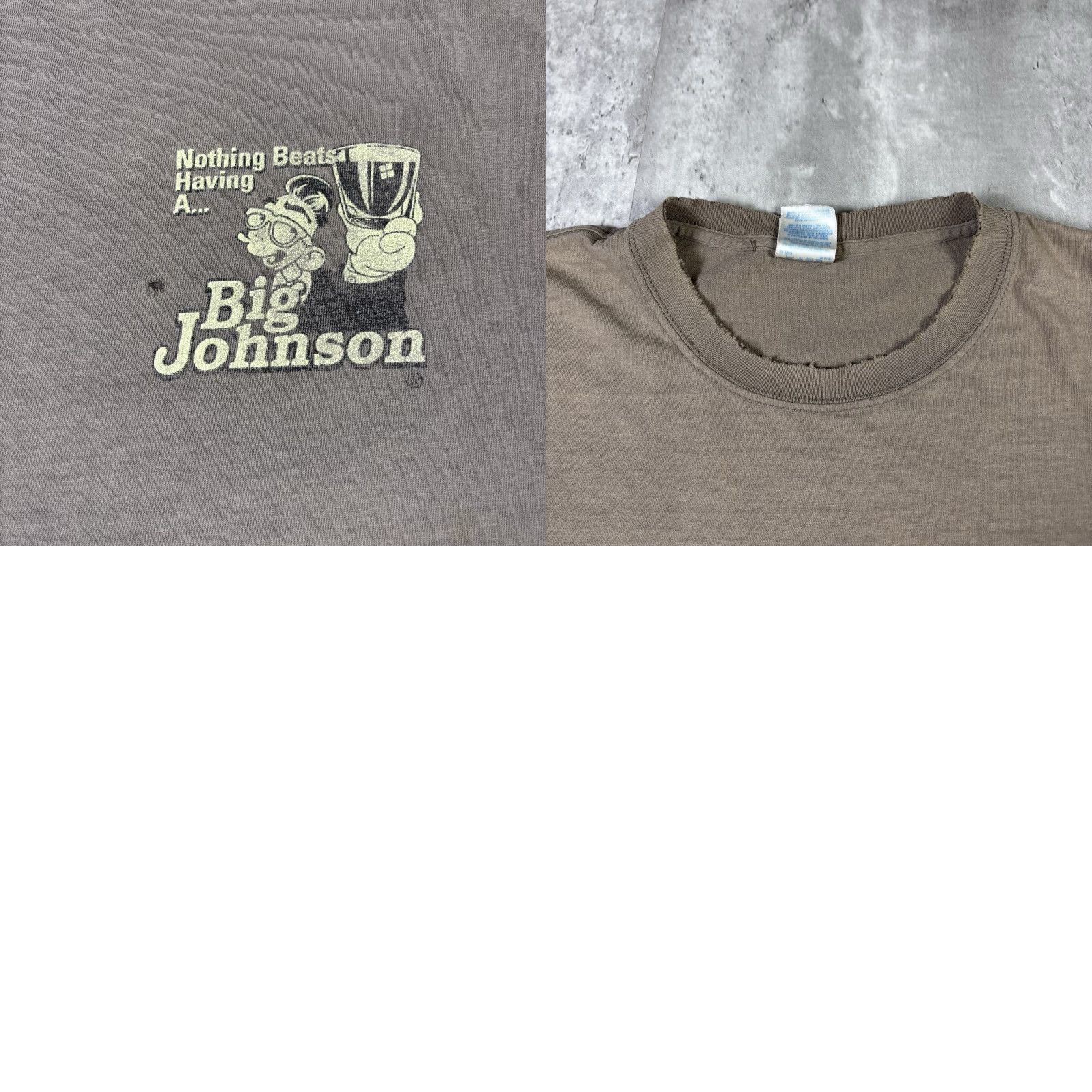 Gildan VINTAGE Big Johnson Tequila T Shirt Funny Quote Humor Brown Distressed Adult XL Size US XL / EU 56 / 4 - 8 Thumbnail