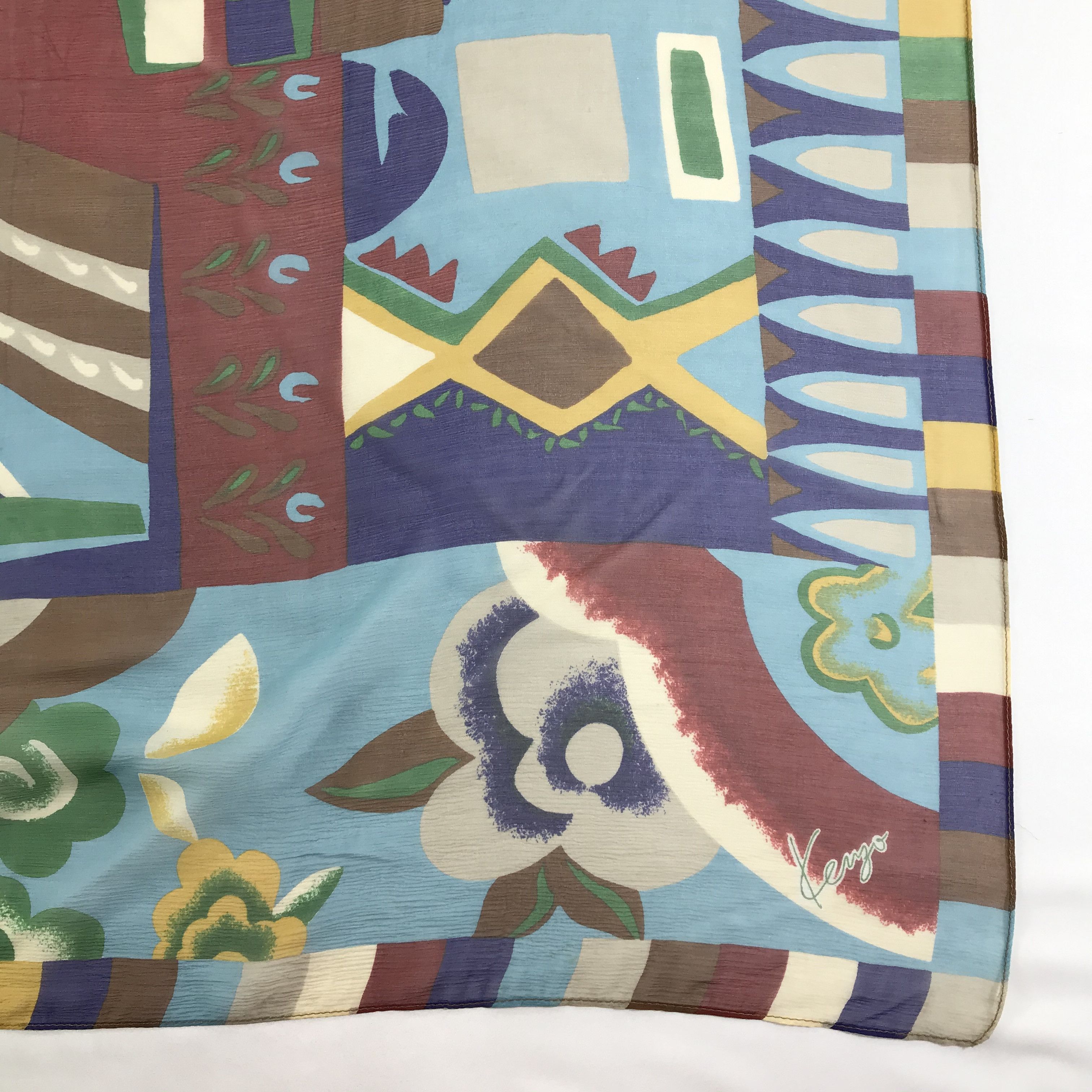 Vintage Vintage Kenzo Silk Scarf Size ONE SIZE - 4 Thumbnail