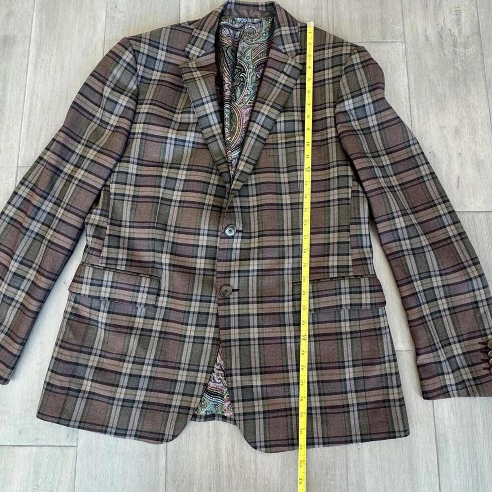 Etro Etro 54 Men's Wool Plaid Blazer | Paisley Lining Size 44R - 6 Thumbnail