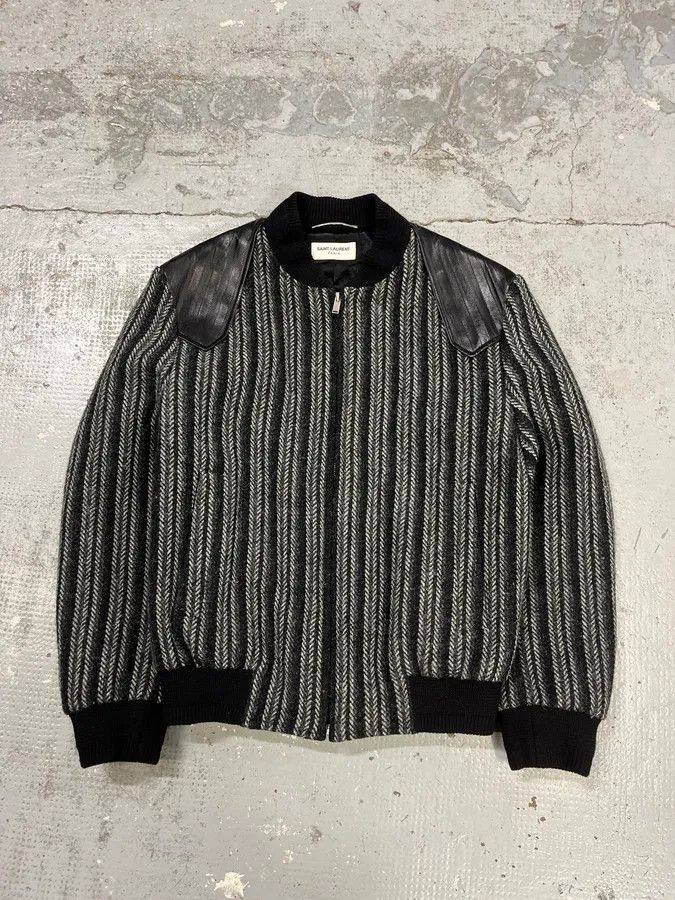 Saint Laurent Paris Saint Laurent Grey Wool Teddy Bomber Jacket Size US S / EU 44-46 / 1 - 1 Thumbnail